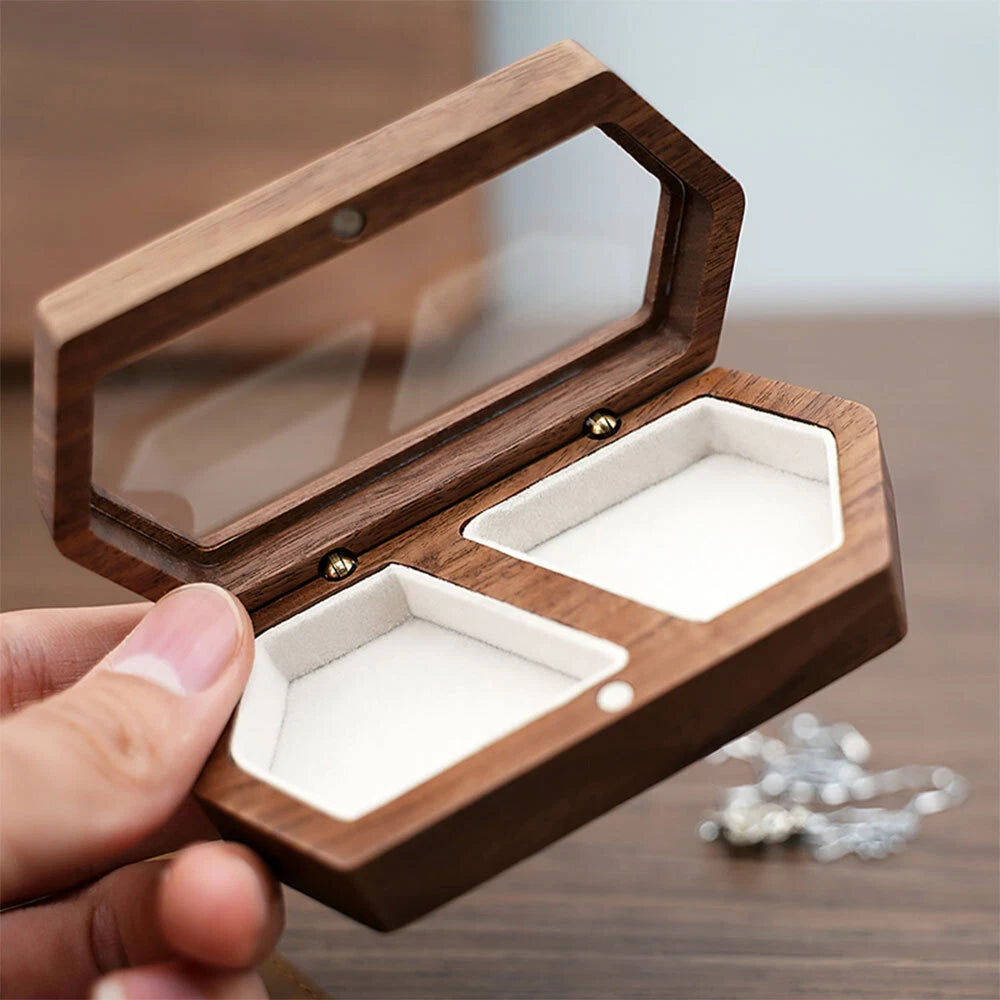 Engagement Ring Box for Proposal Engagement wooden for Double or Single RIng. | eBay