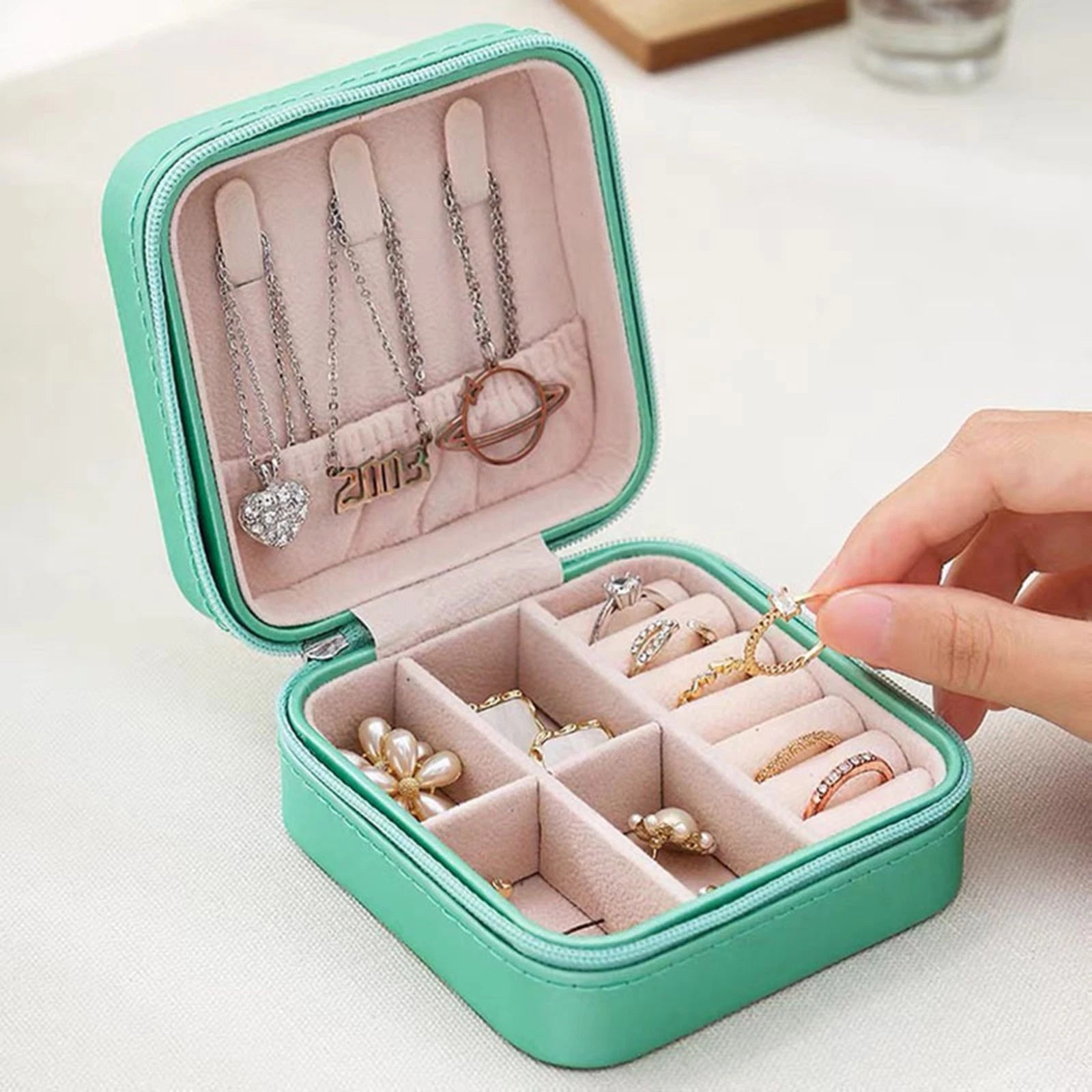 Jewelry Box Jewelries Storage Case PU Leather Organizer For Necklace | eBay