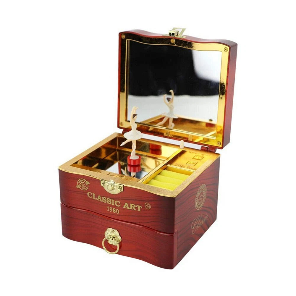 Music Jewellery Box with Rotating Ballerina Dancer Necklace Ring Storage, Mirror | eBay