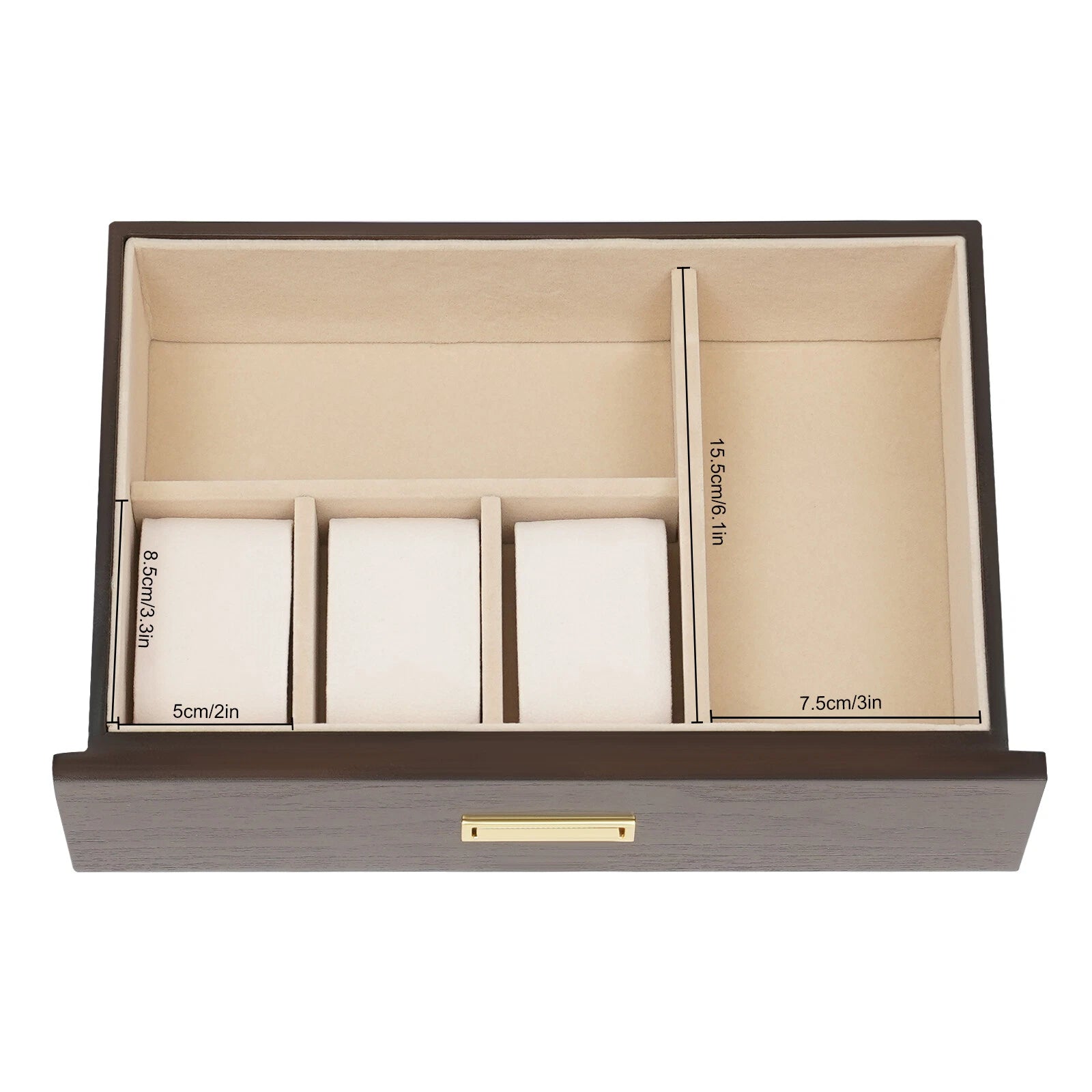 3 Layers Wooden Organizer Jewelry Storage Box with 2 Drawers Cabinet | eBay