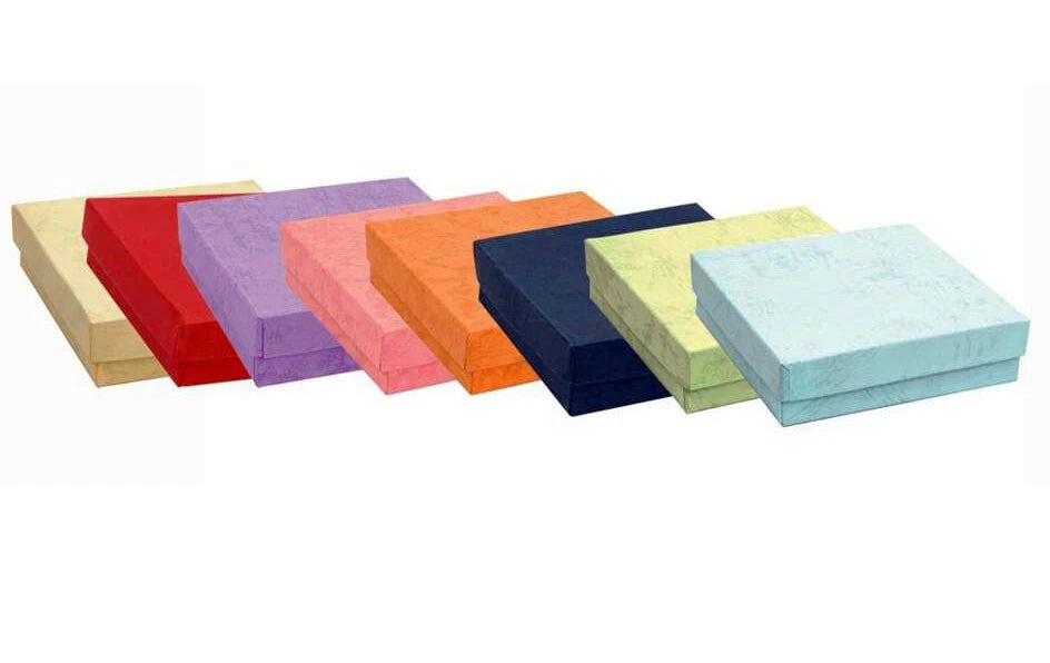 100 Assorted Pastel Color Cotton Filled Jewelry Boxes 3 1/2" X 3 1/2" X 1" | eBay