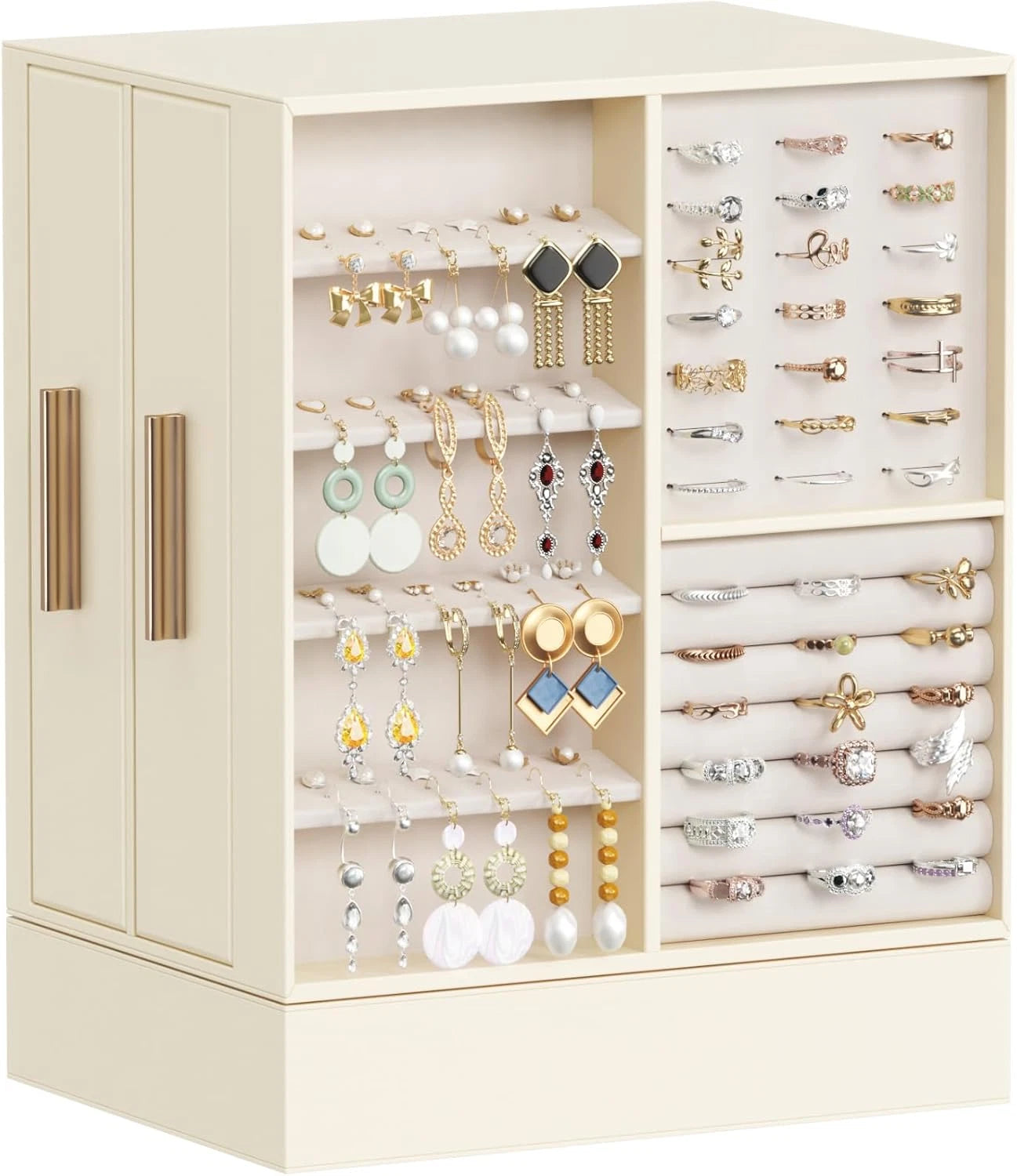 Jewelry Box 360° Rotating, Large Adjustable Angle Mirror, Jewelry Storage Case w | eBay