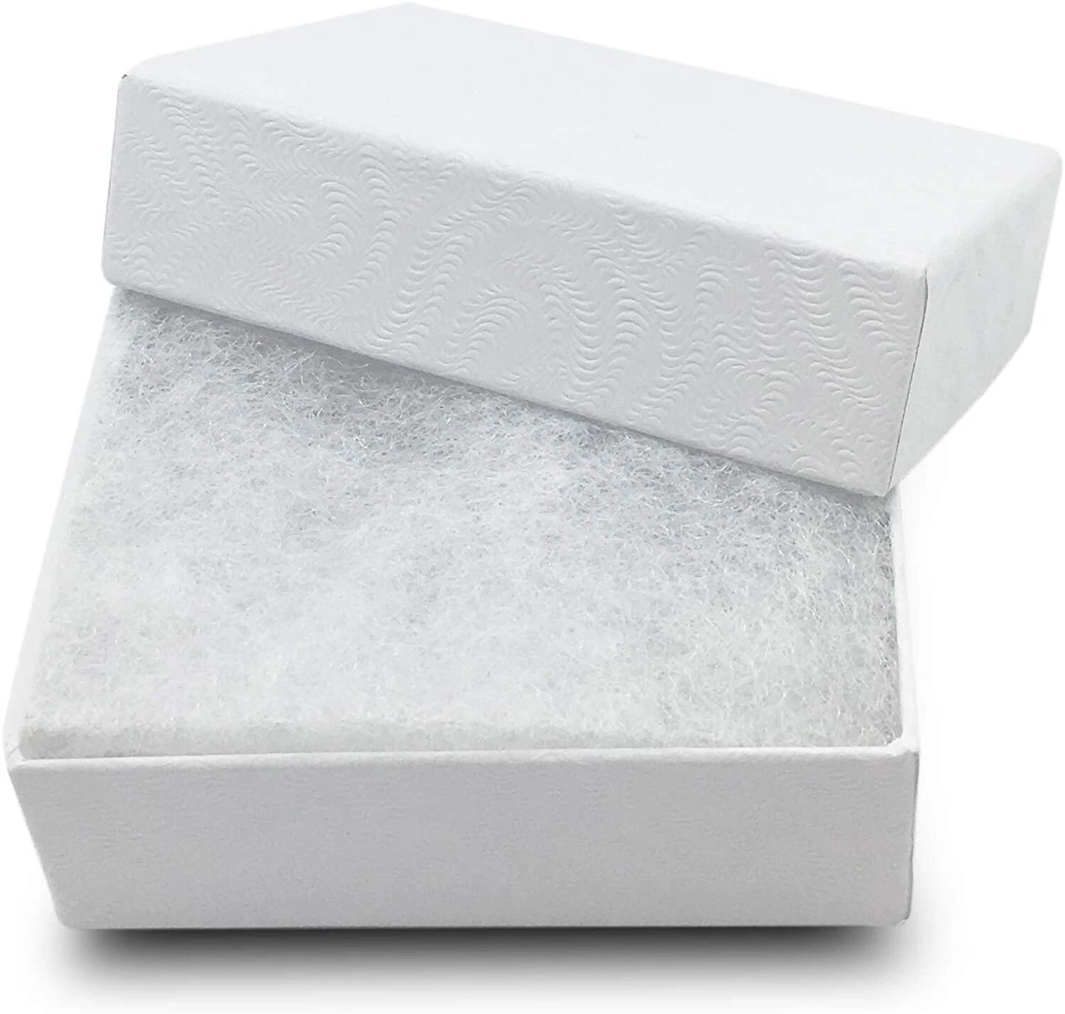100pc Cardboard Paper JEWELRY GIFT BOX Cotton Padding Insert White Swirl 11 Size | eBay