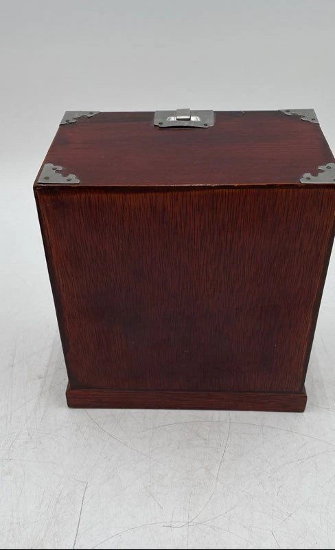 Brown Wooden Rectangular Shaped Korean Hinged Jewelry Box With Lock | eBay