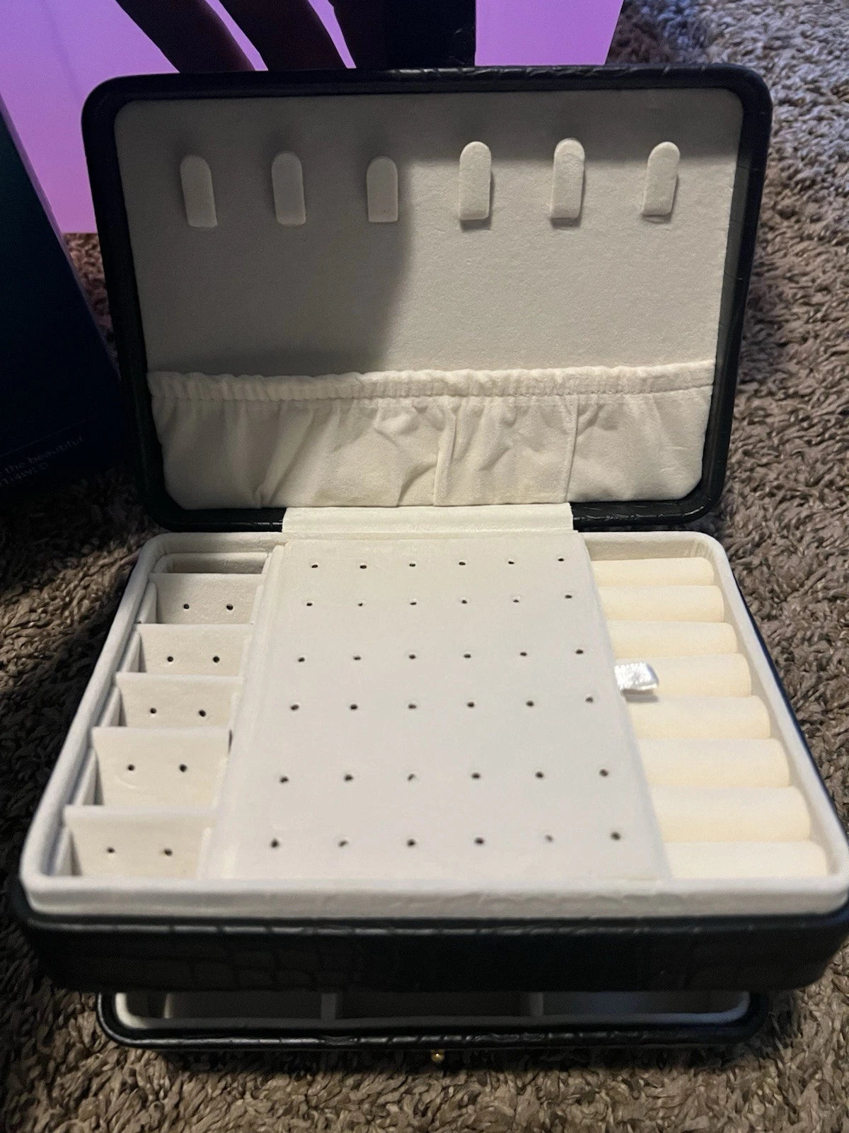 BUTI4WLD Black Leather Jewelry Box | eBay