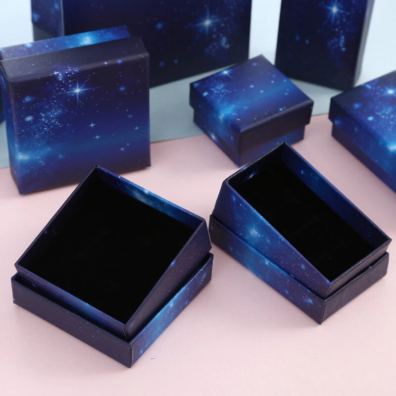 5PCS Dark Blue Star Jewelry storage Box 8Sizes Earring Necklace Ring Organizers | eBay