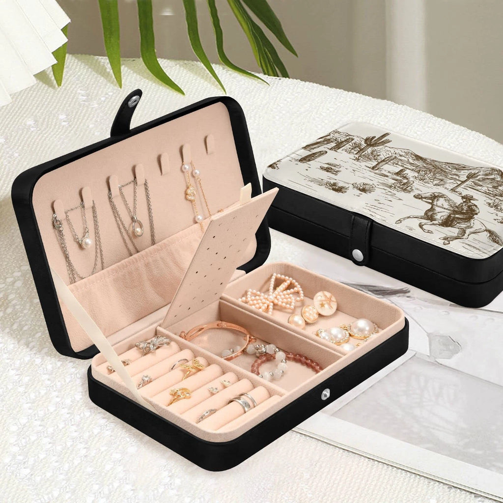 Jewelry Box Portable Travel Jewelry Organizer Storage Western Desert Cowboy J... | eBay