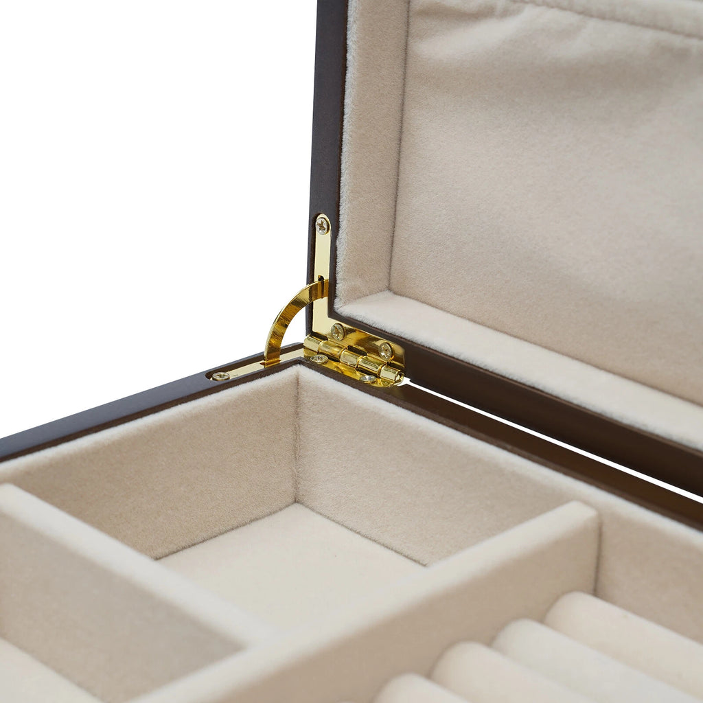 3 Layers Wooden Organizer Jewelry Storage Box with 2 Drawers Cabinet | eBay