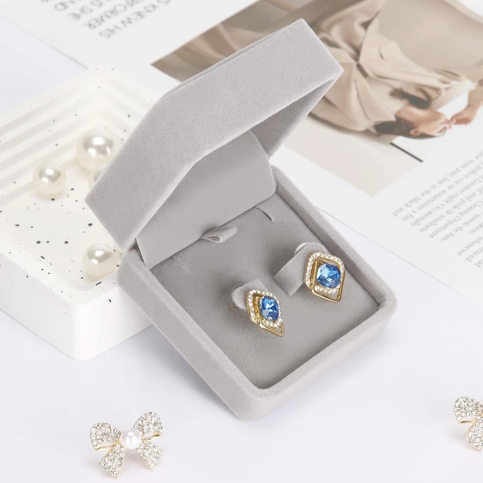 6 Pieces Classic Velvet Jewelry Earring Gift Box for Stud Earring Necklace | eBay