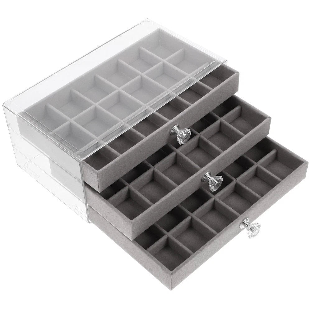 Three-layer Jewelry Storage Box Miss Drawer Jewellery Organiser Organizer | eBay