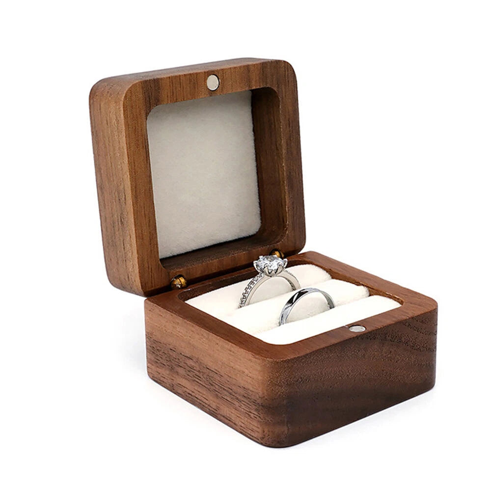 Engagement Ring Box for Proposal Engagement wooden for Double or Single RIng. | eBay