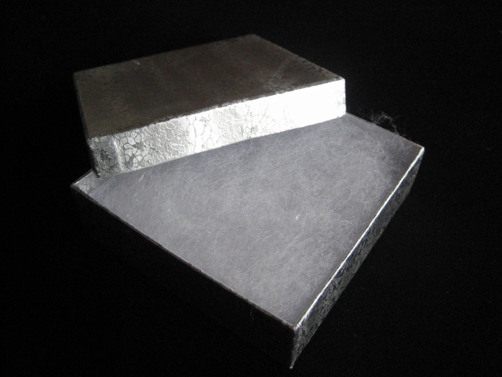 Jewelry Boxes 100 Silver Foil Cotton Filled Retail #33 Gift 3 ½” x 3 ½” x 1" H | eBay