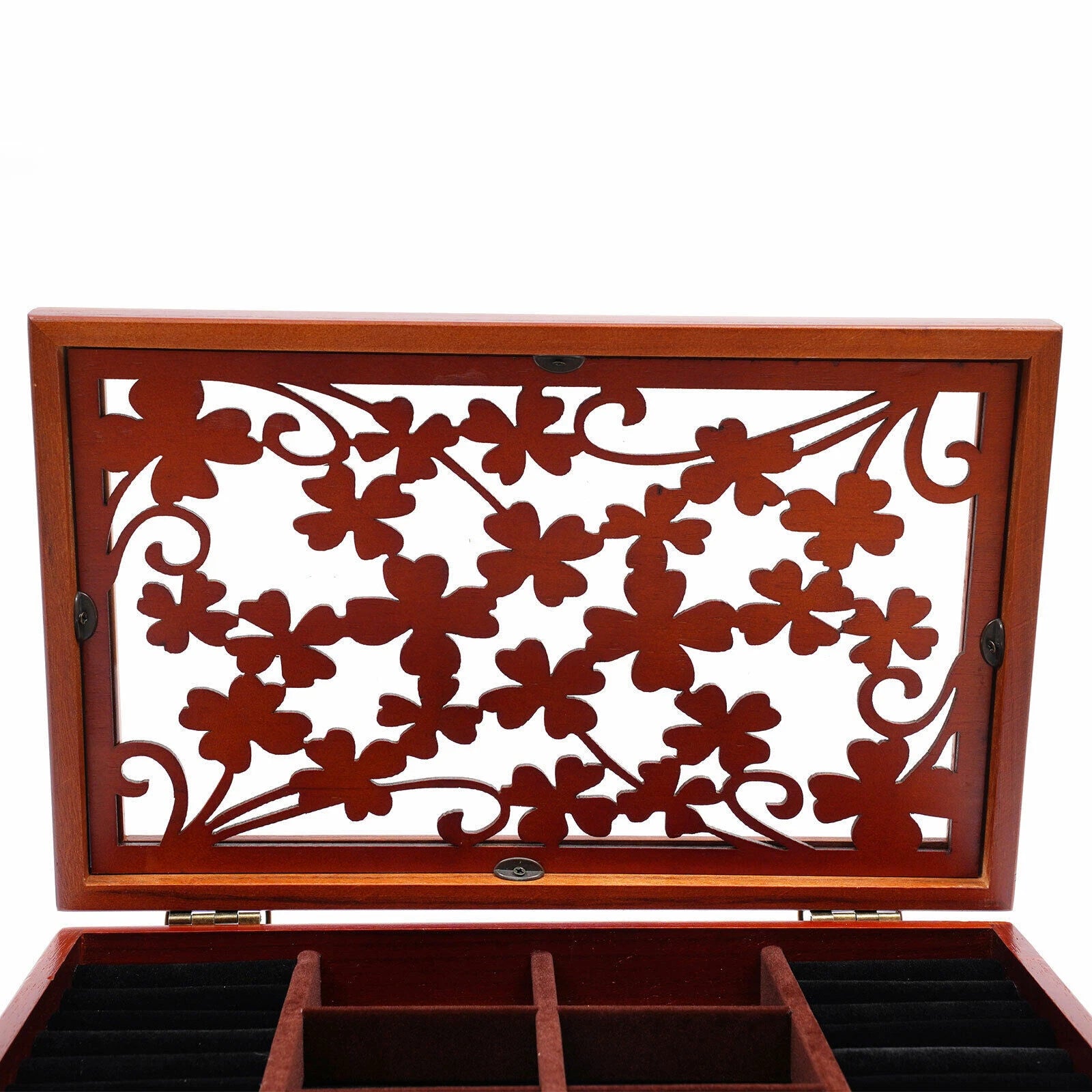 6 Layer Wooden Jewelry Storage Box Organizer Large Capacity Watch Display Box | eBay