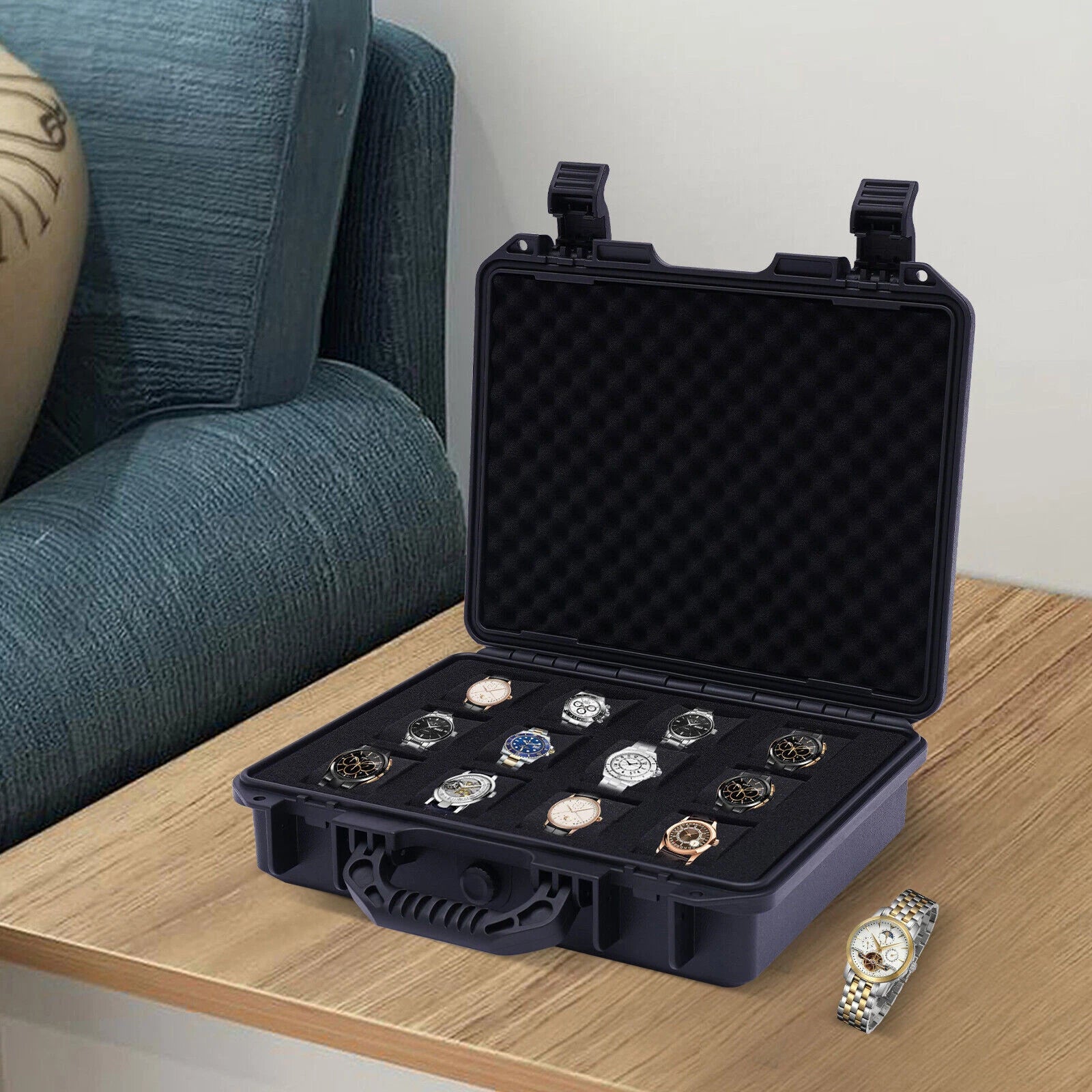 Watch Travel Case Hard Shell Protection Jewelry Storage Organizer Box 12 Slot | eBay