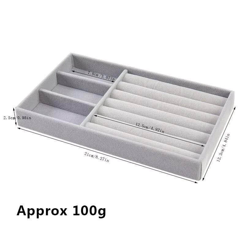 1Pc Velvet Jewelry Box Organizer DIY Earring Necklace Ring Jewelry Display Tray | eBay