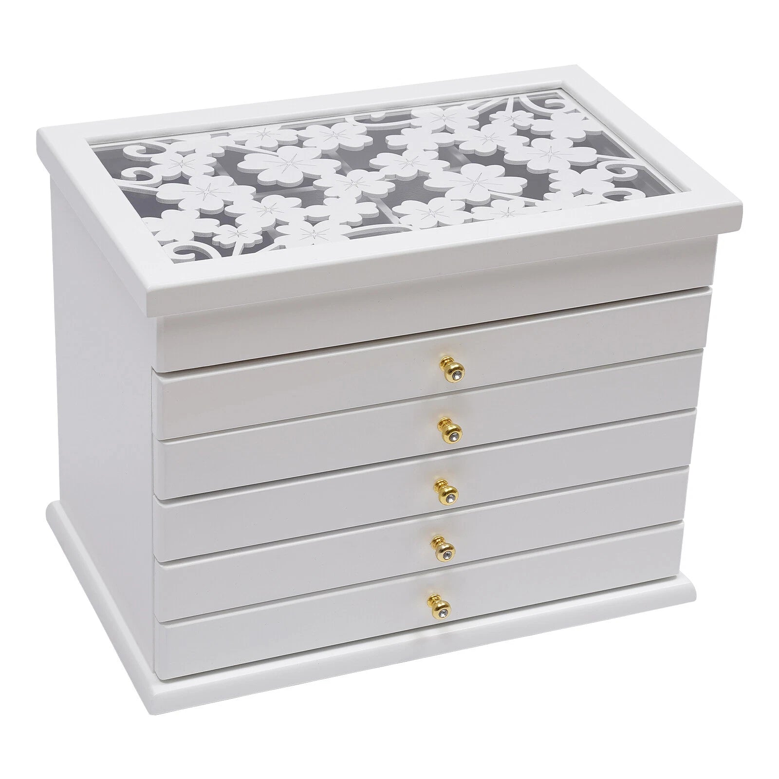 6 Layer Wooden Jewelry Storage Box Organizer Large Capacity Watch Display Box | eBay