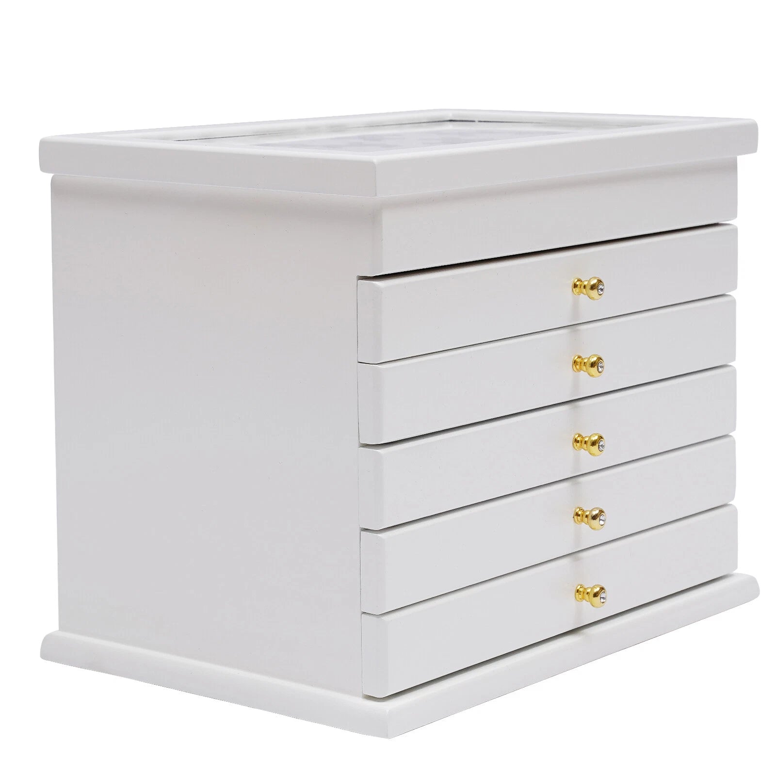 6-Layer Jewelry Boxes Ring Necklace Storage Large-Capacity Wooden Box Case | eBay