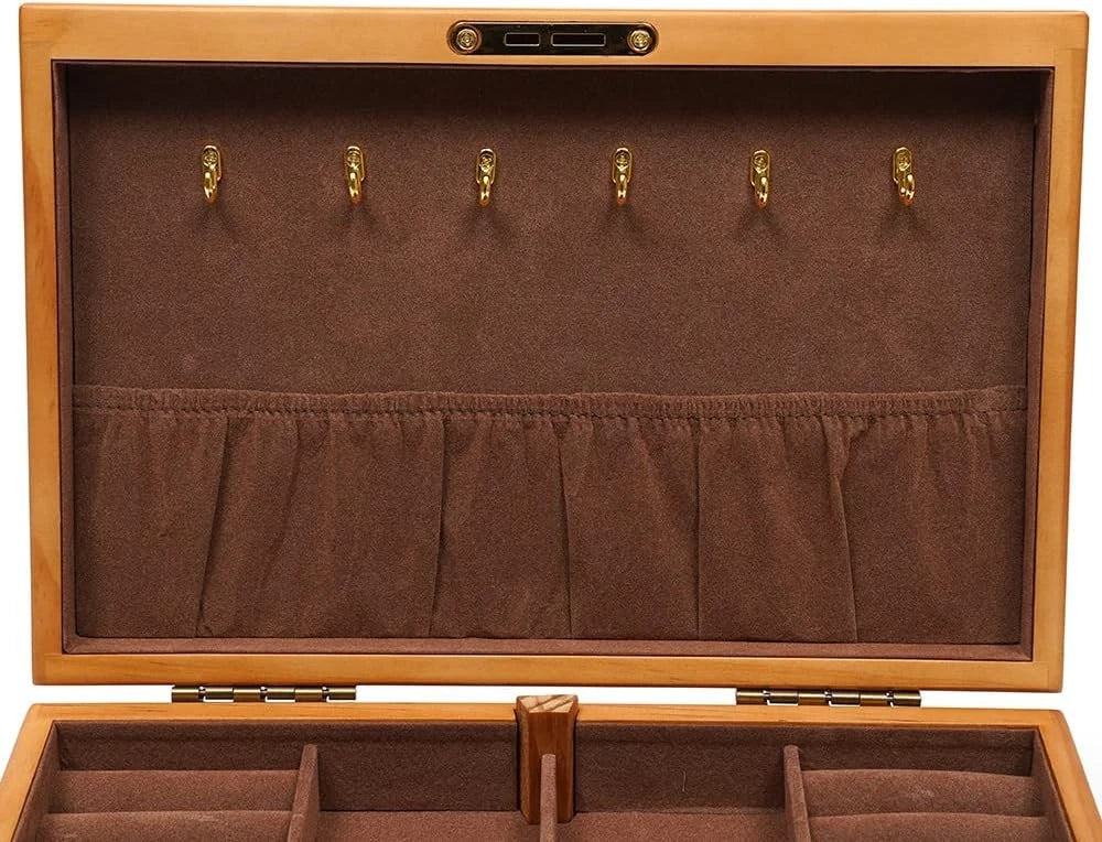 10 Jewelry Box Organizer, 3 Layer Wooden Jewelry Storage Box Velvet | eBay