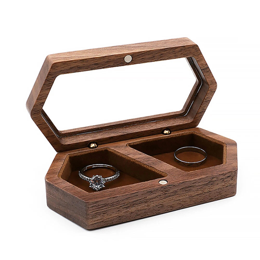 Engagement Ring Box for Proposal Engagement wooden for Double or Single RIng. | eBay