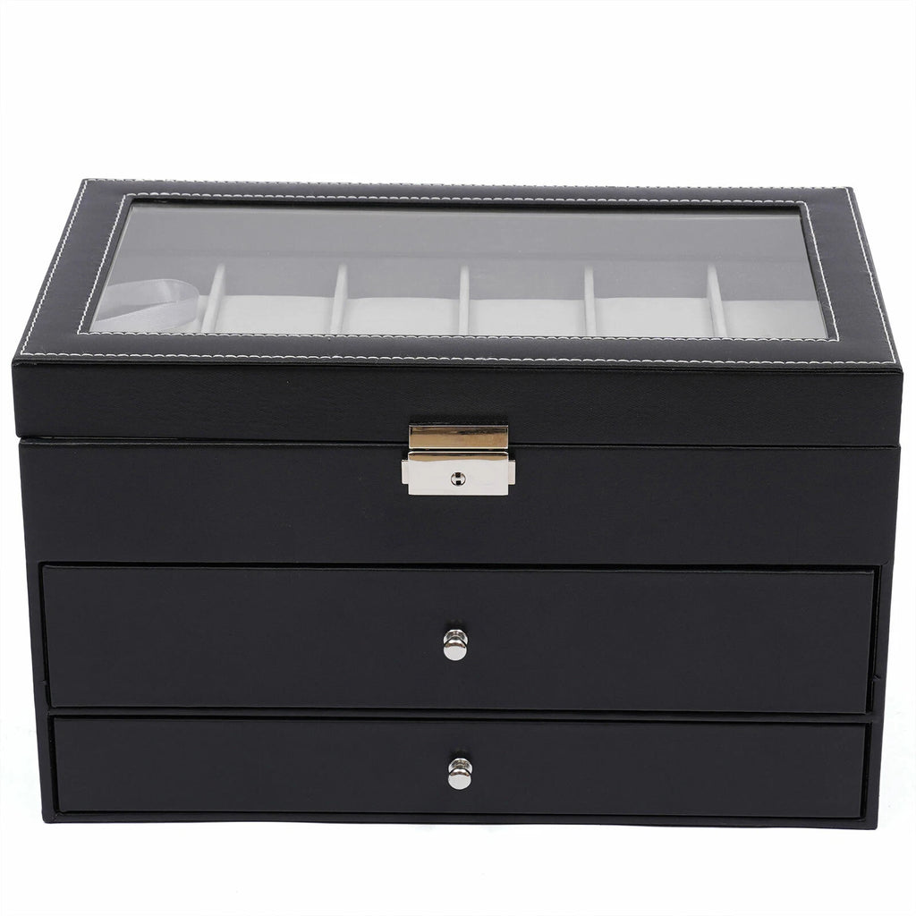 3 Layers Jewelry Storage Box 25 Slots Watch Sunglasses Organizer Display Case | eBay