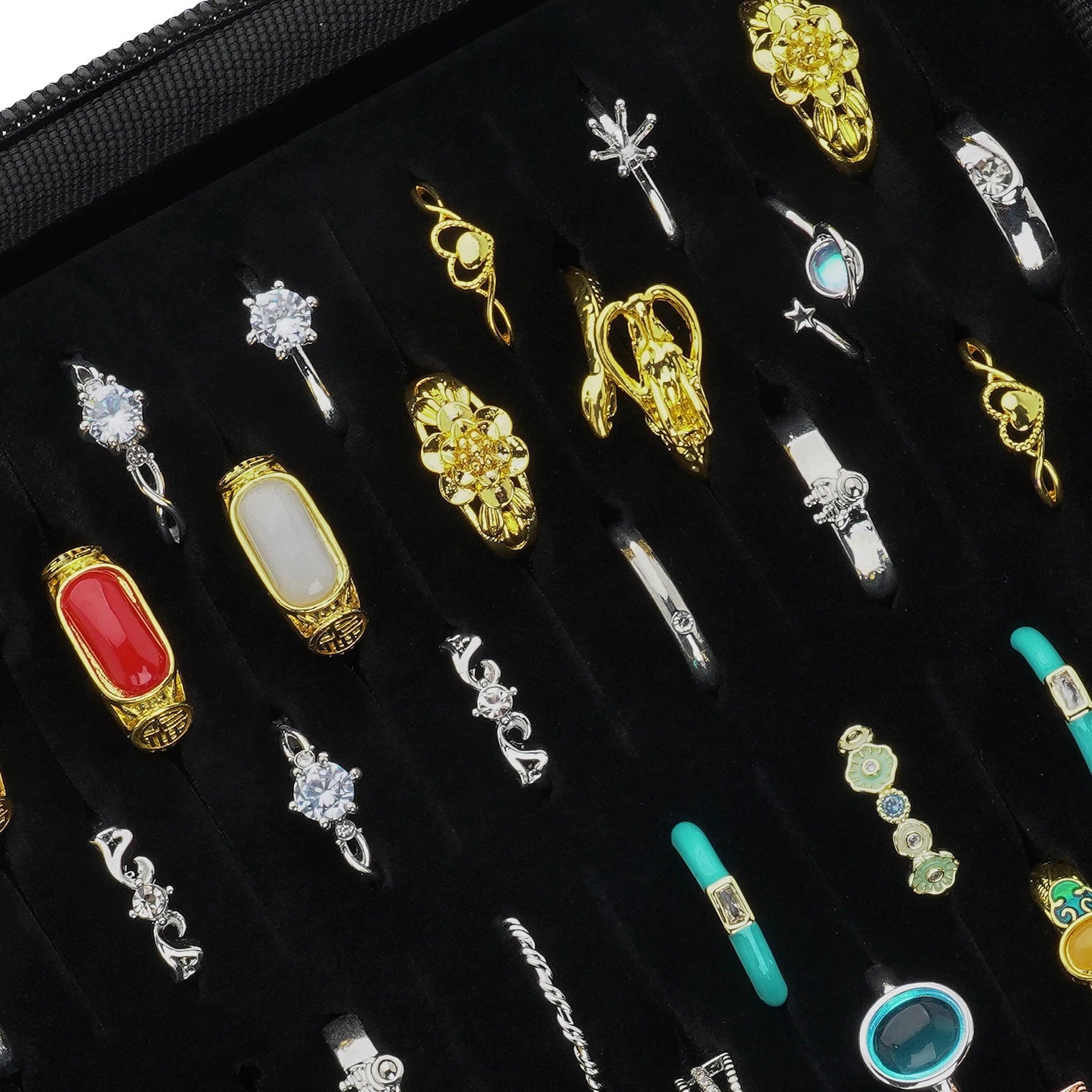 New 50 Slots Ring Organizer Storage Case Jewelry Ring Display Collector Only Box | eBay