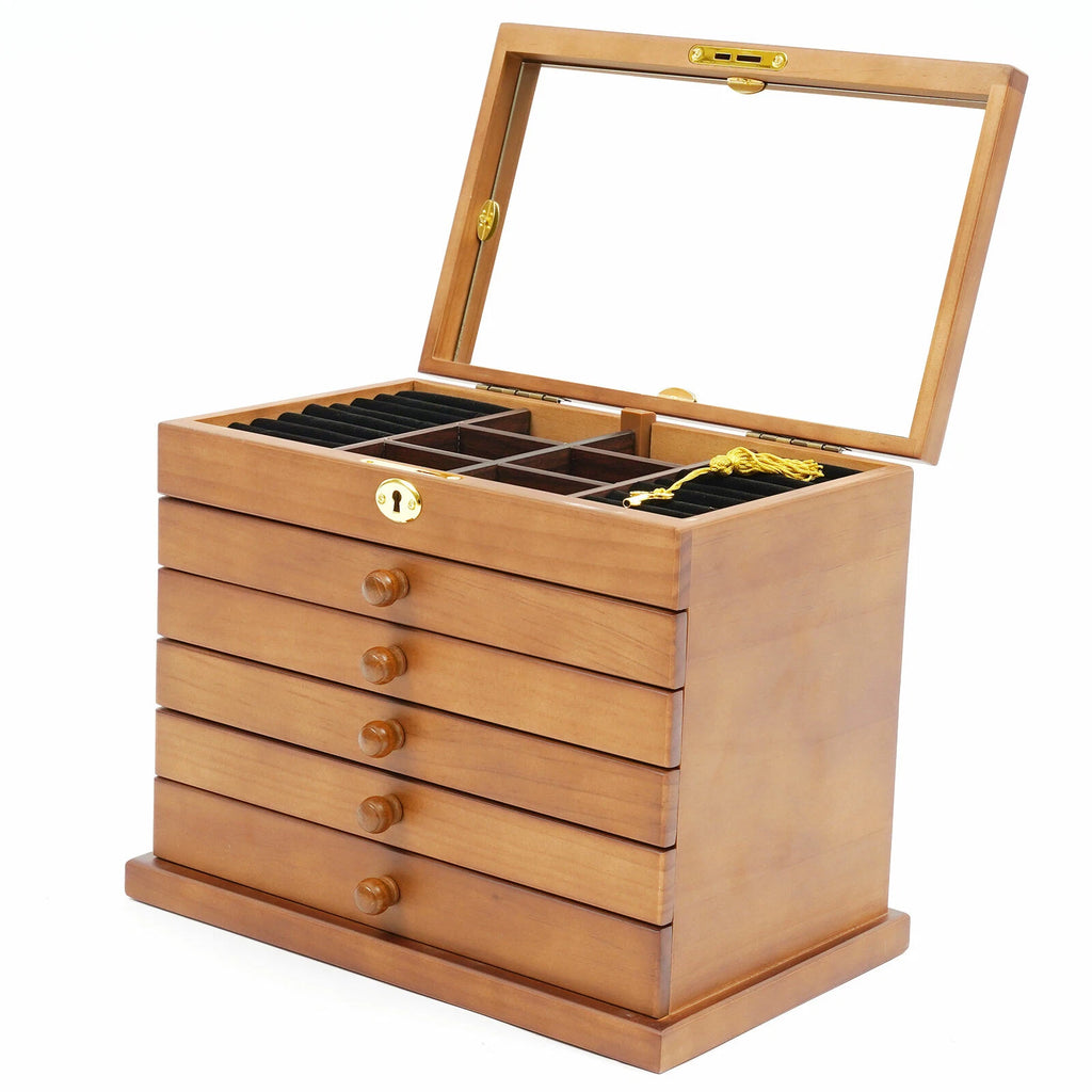 Large Jewelry Box 6-Tier Jewelry Organizer Multi-functional Storage Case Mirror | eBay
