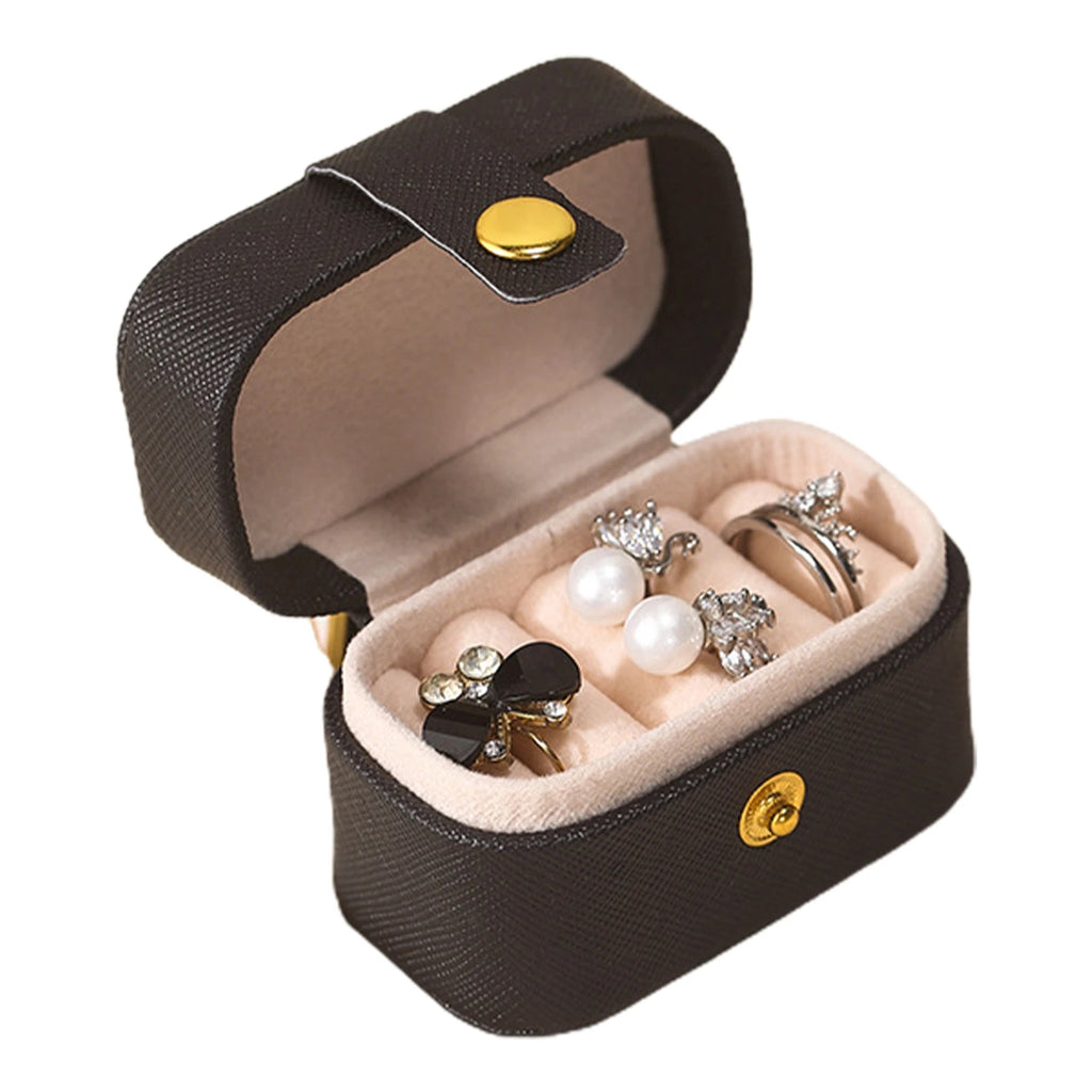 Travel Jewelry Box Portable Organizer Display Storage Mini PU Leather Rings Case | eBay