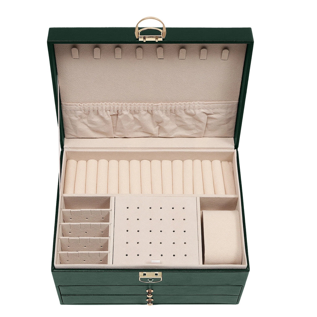 3 Tiers Modern Watch Box Display Jewelry Case Storage Accessory Organizer W/Key | eBay