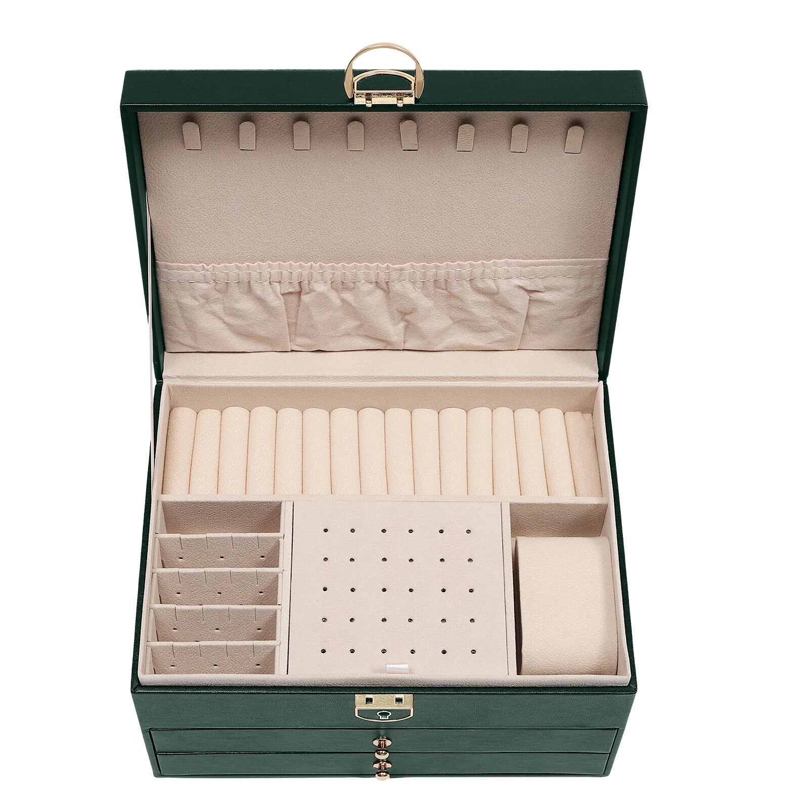 3 Tiers Modern Watch Box Display Jewelry Case Storage Accessory Organizer W/Key | eBay