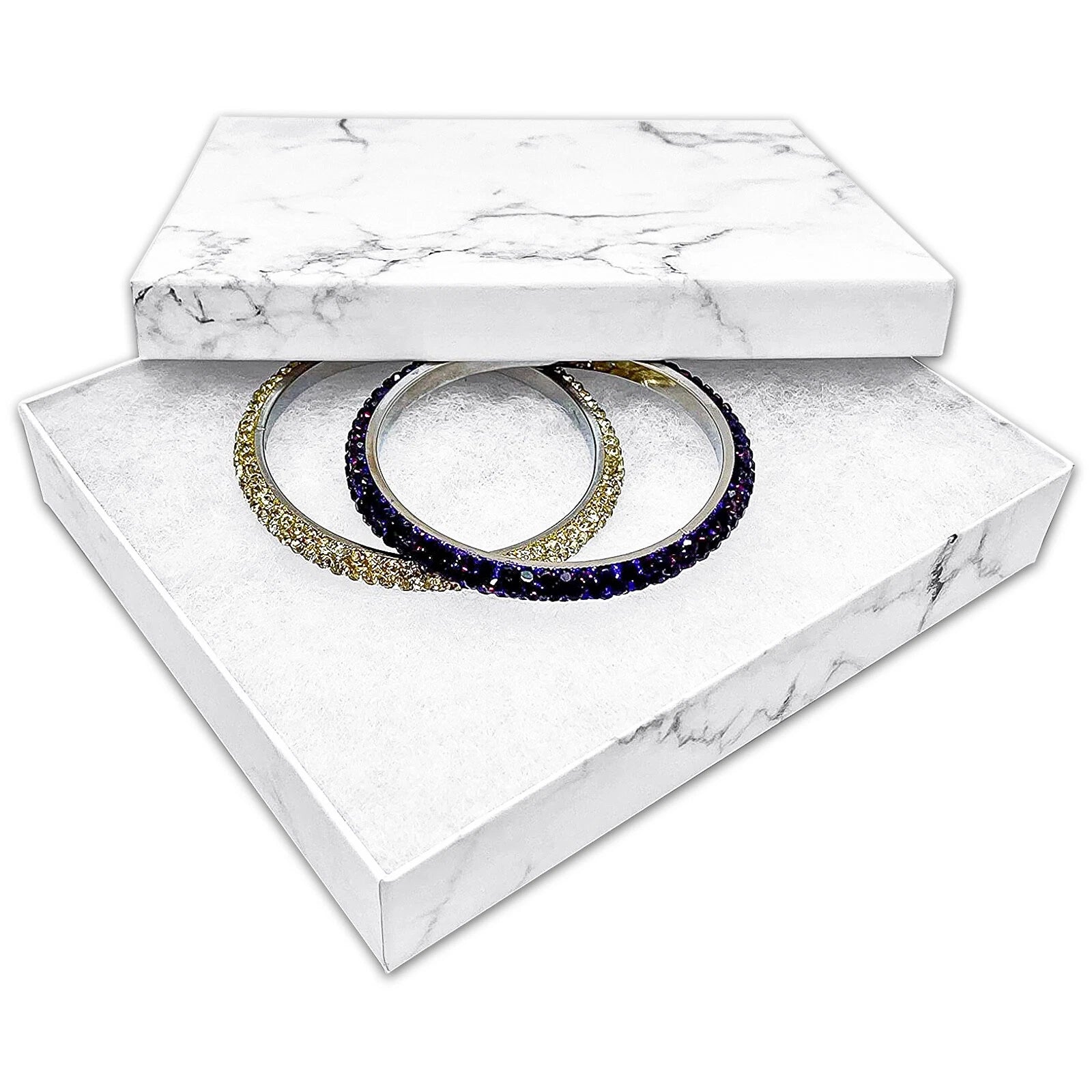 25pc Cardboard Paper JEWELRY GIFT BOX w/ Cotton Padding Insert - Marble 11 Sizes | eBay