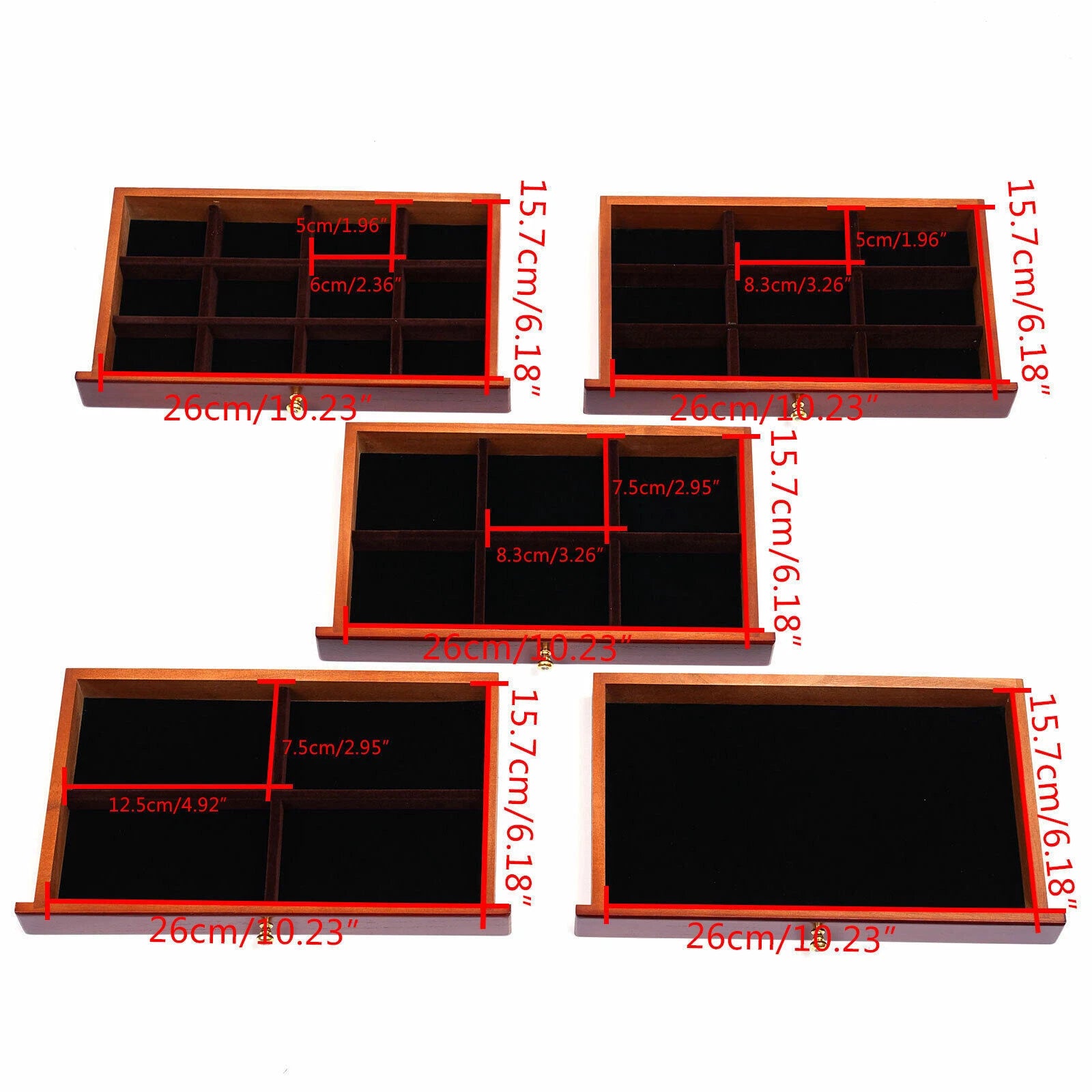 6 Layer Wooden Jewelry Storage Box Organizer Large Capacity Watch Display Box | eBay