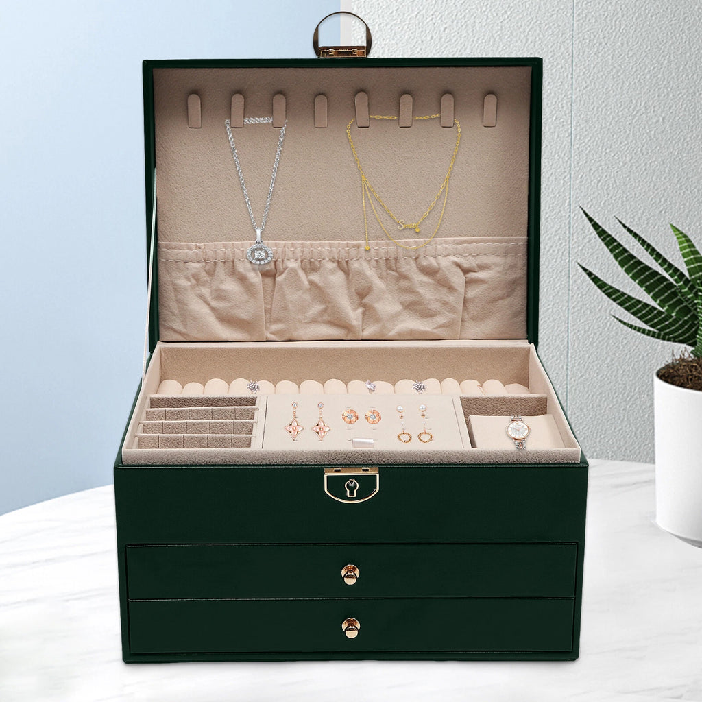 3 Tiers Modern Watch Box Display Jewelry Case Storage Accessory Organizer W/Key | eBay