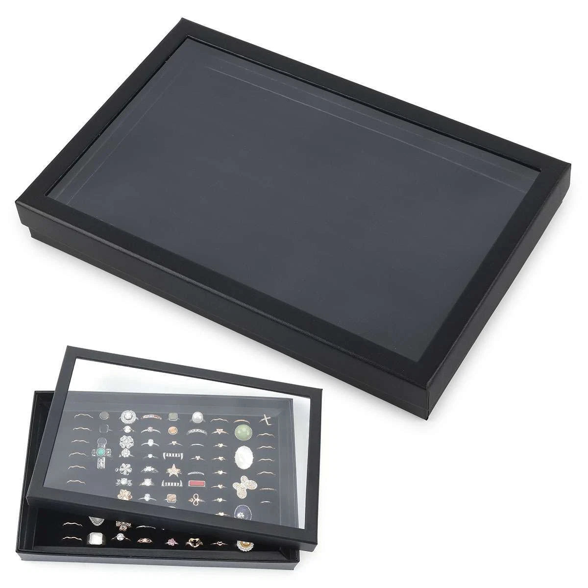 1-3 Pack 100 Slots Jewelry Ring Display Organizer Tray Holder Storage Boxes Case | eBay