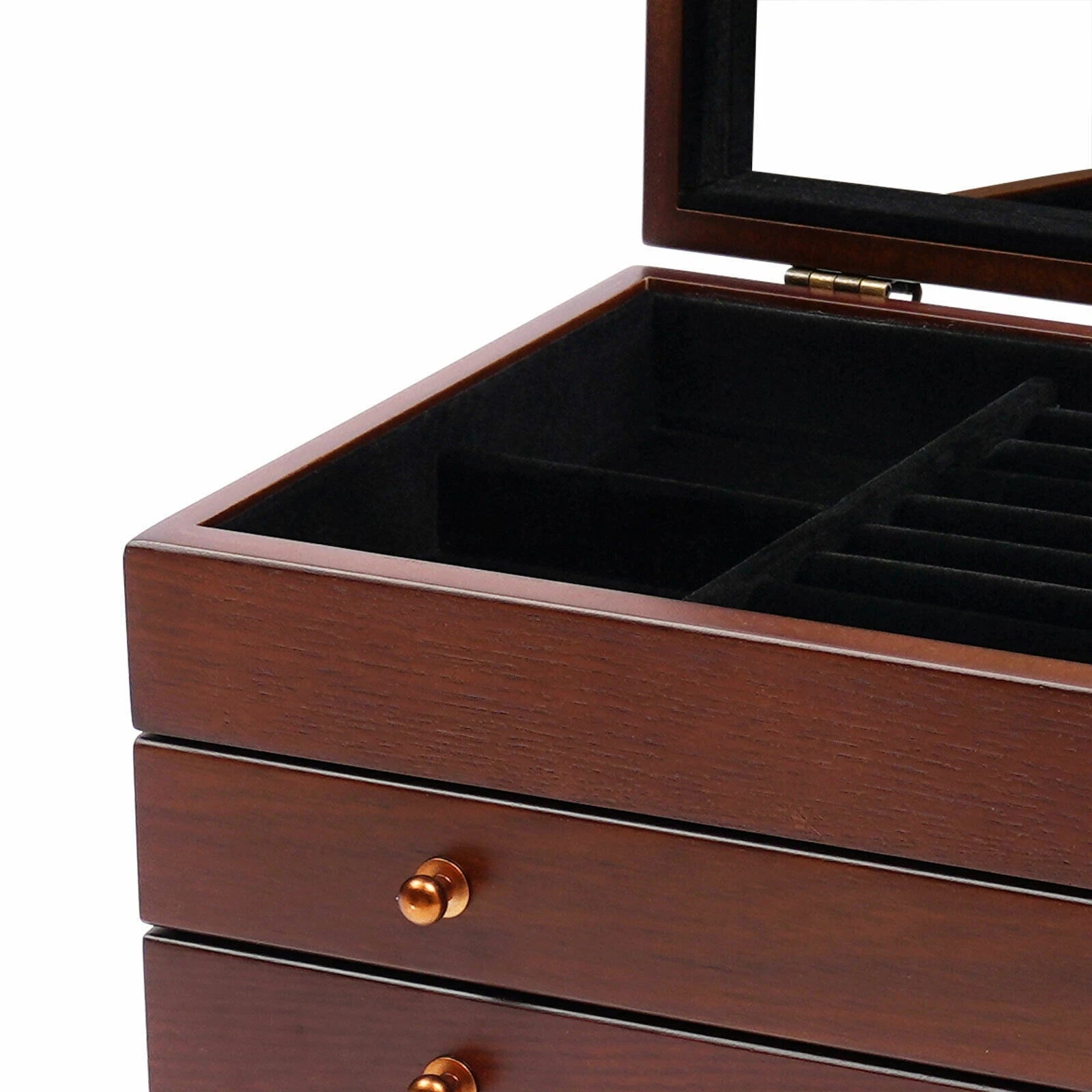 6 Layer Wooden Jewelry Storage Box Organizer Large Capacity Watch Display Box | eBay