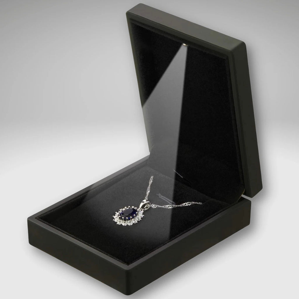 LED Light Pendant Necklace Gift Box Velvet Jewelry Gift Box Storage Display Case | eBay