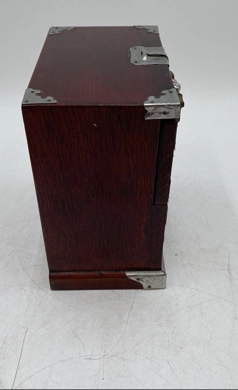 Brown Wooden Rectangular Shaped Korean Hinged Jewelry Box With Lock | eBay
