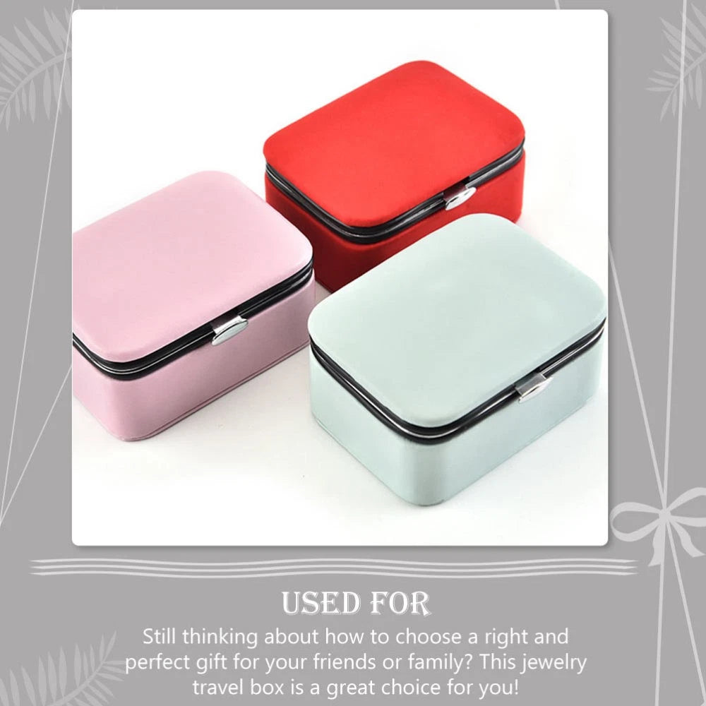 Portable Jewelry Box PU Necklace Rings Organizer Home Dresser Organizer | eBay