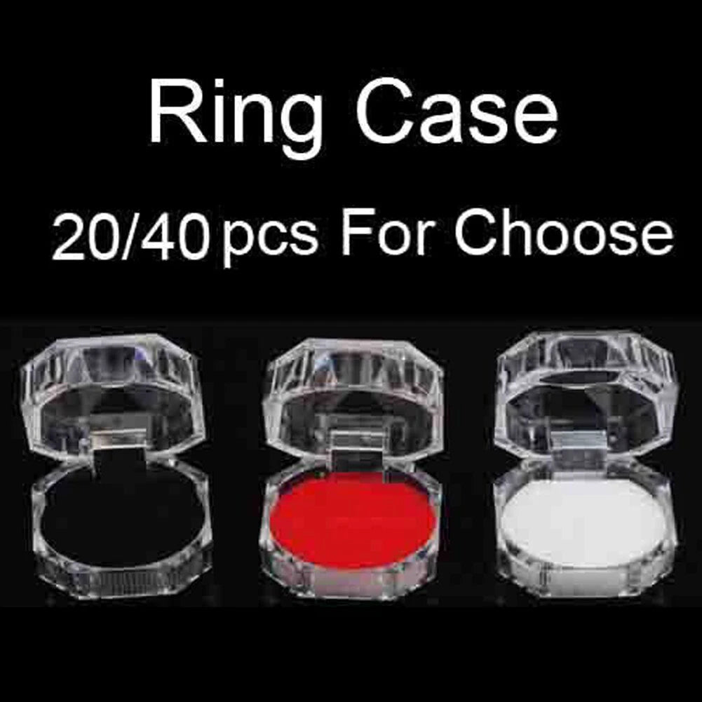 20/40PCS Wholesale Plastic Clear crystal Jewelry Ring Display Storage Boxes* | eBay