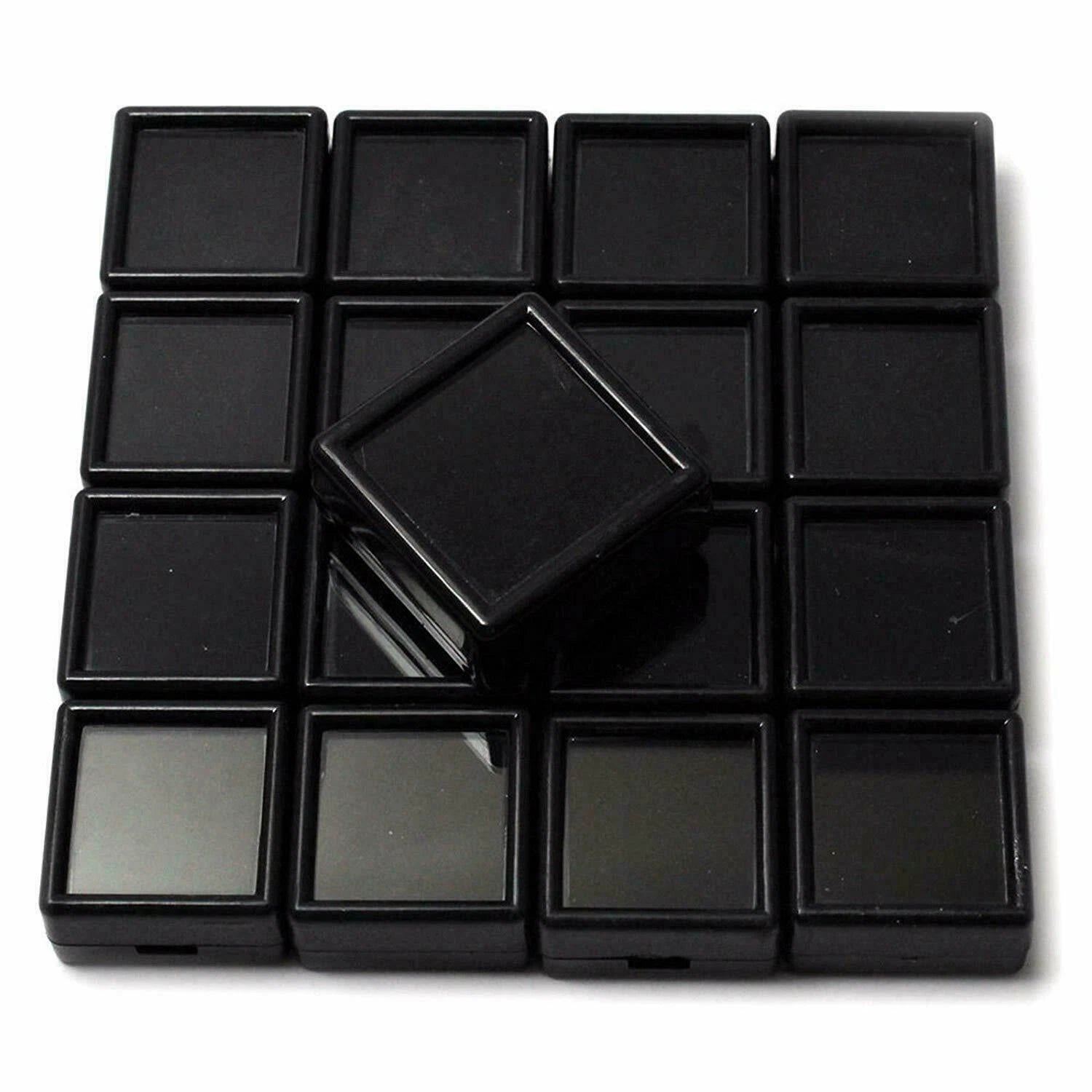240 Pcs 3 x 3 Cm Black Gem Display plastic box Storage for Gems / Diamonds | eBay
