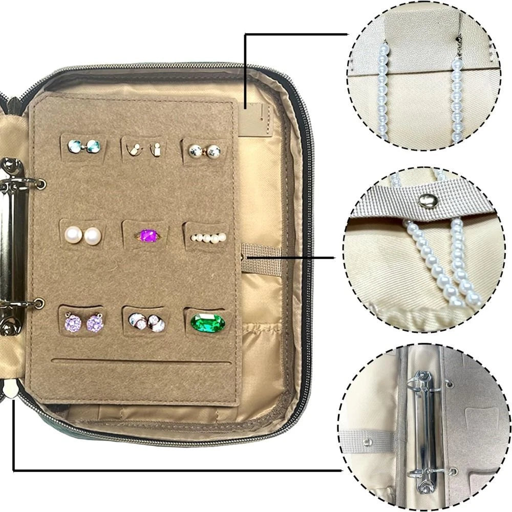 Jewelry Travel Organizer Case Portable Jewelry Storage Booklet Necklace PouchBag | eBay