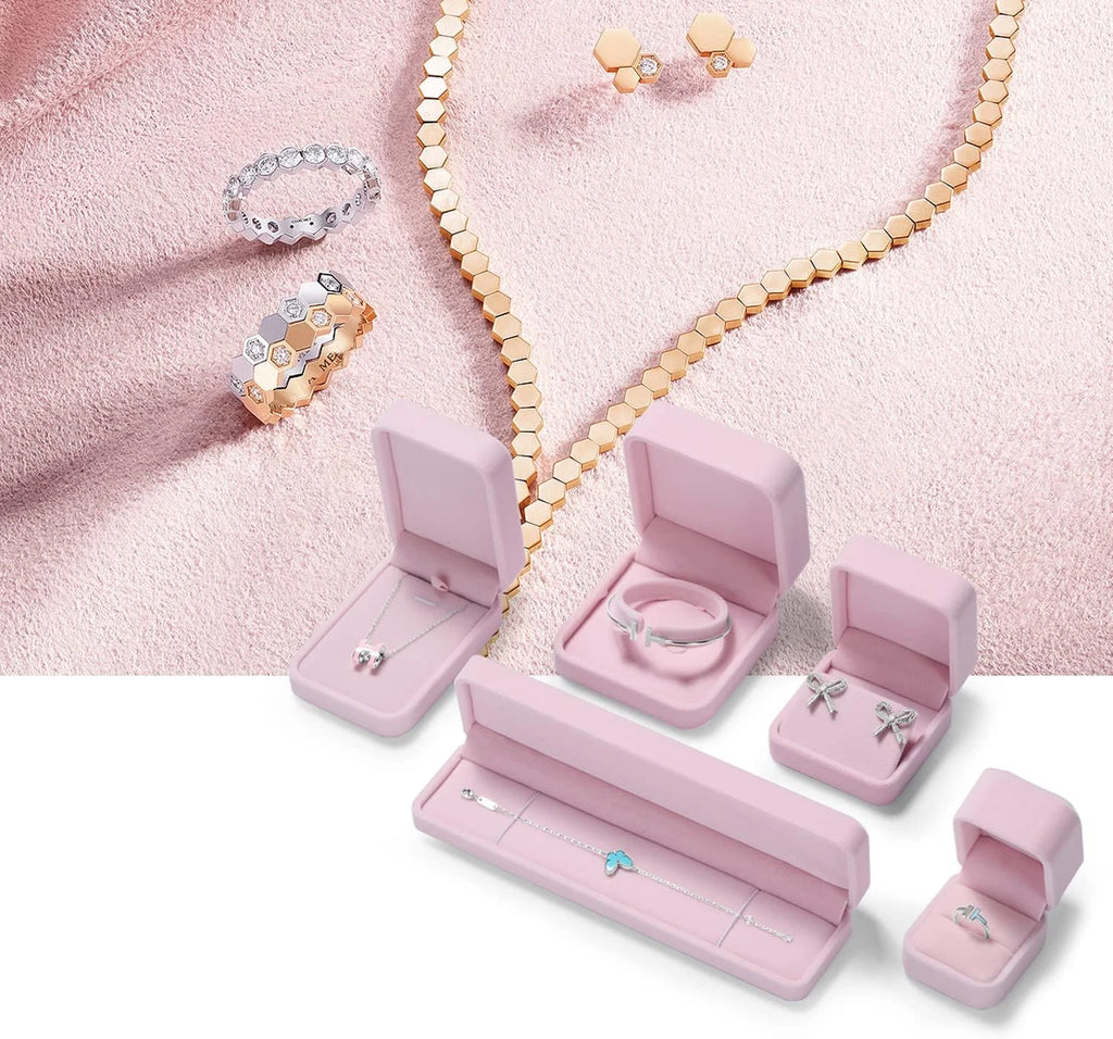 Oirlv Premium Velvet Earring Gift Box Pink Jewelry Storage Case Showcase Display | eBay