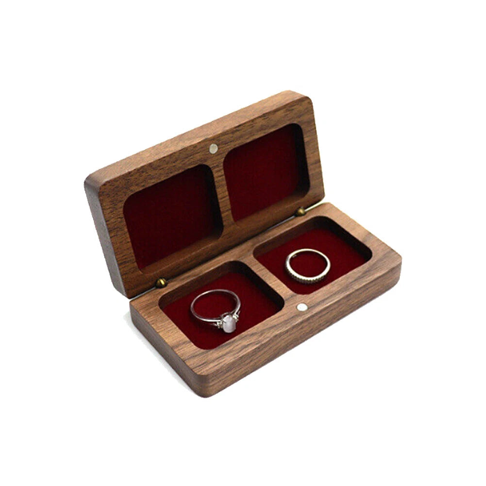 Engagement Ring Box for Proposal Engagement wooden for Double or Single RIng. | eBay