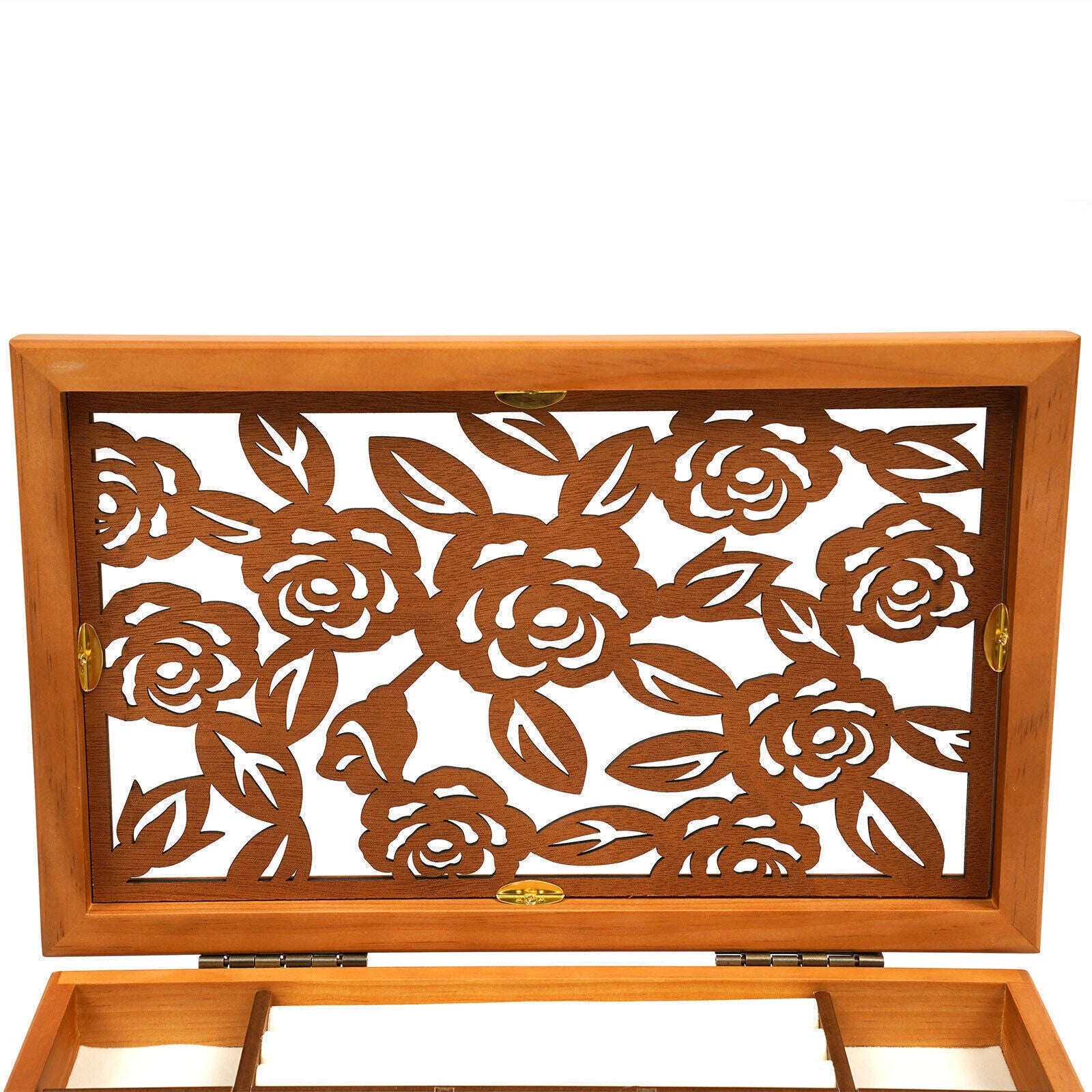 6 Layer Wooden Jewelry Storage Box Organizer Large Capacity Watch Display Box | eBay