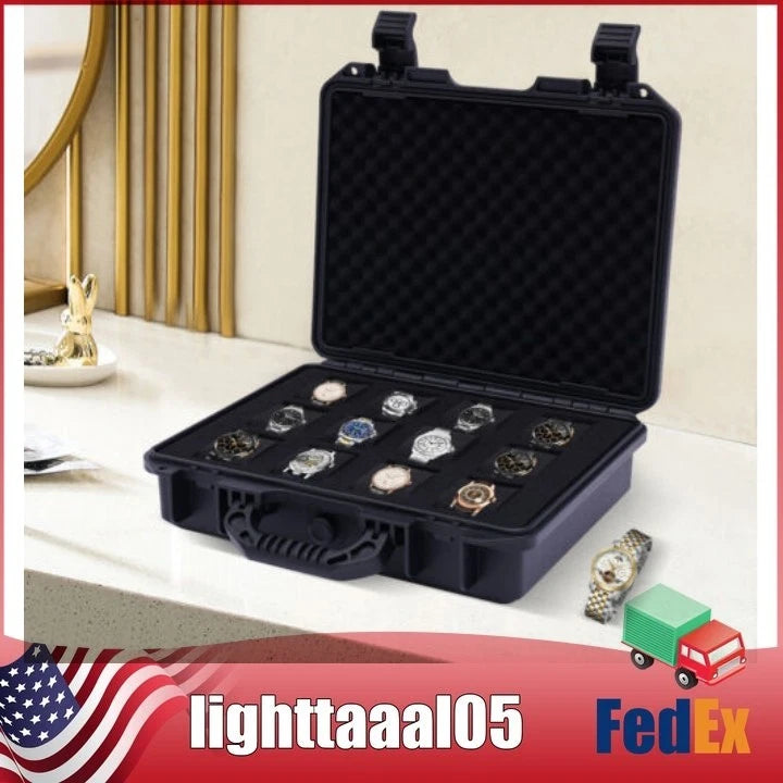 12 Slots Watch Travel Case Hard Shell Protection Jewelry Storage Organizer Box | eBay