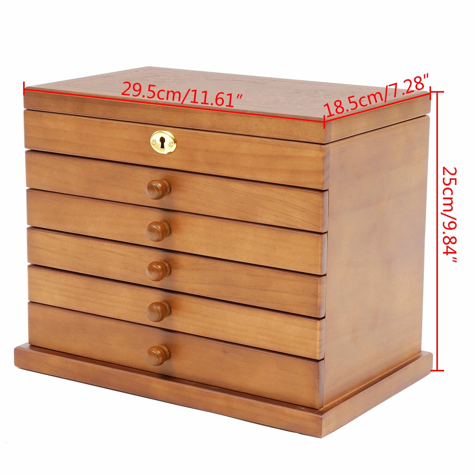 Jewelry Case Jewelry Storage Box 6 Layers Organizer Wooden Large Jewelry Cabinet | eBay