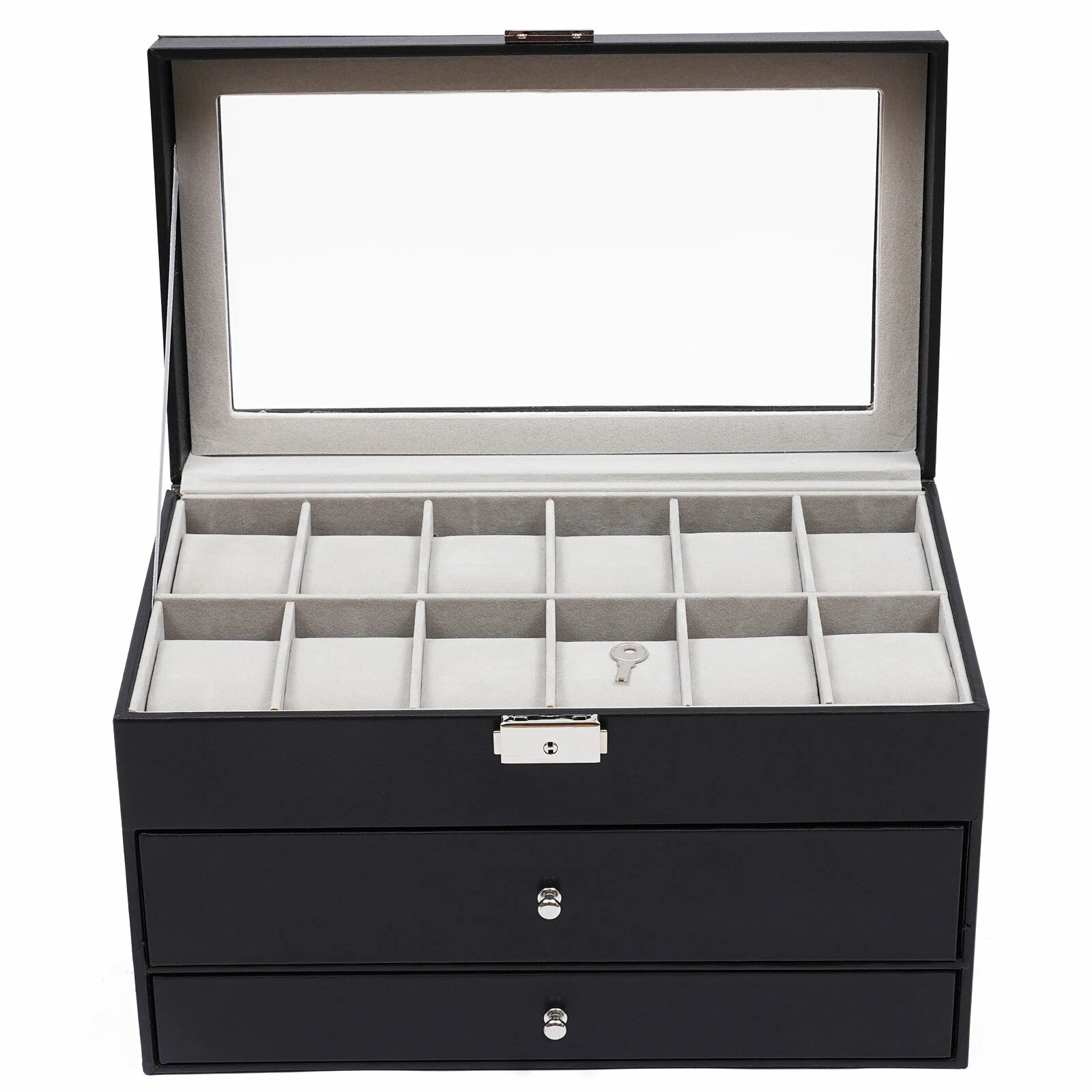 3 Layer Watch Sunglasses Jewelry Display Box Drawer Metal Buckle Organizer Box!! | eBay