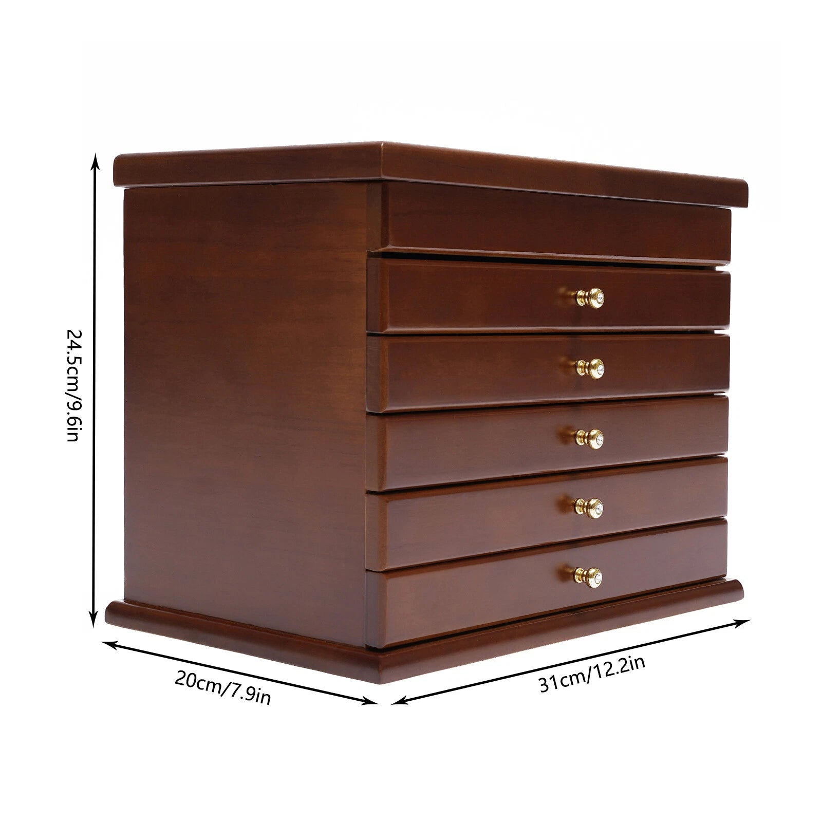 6-Layer Jewelry Storage/Collection Box Wooden Jewelry Organizer Case US | eBay