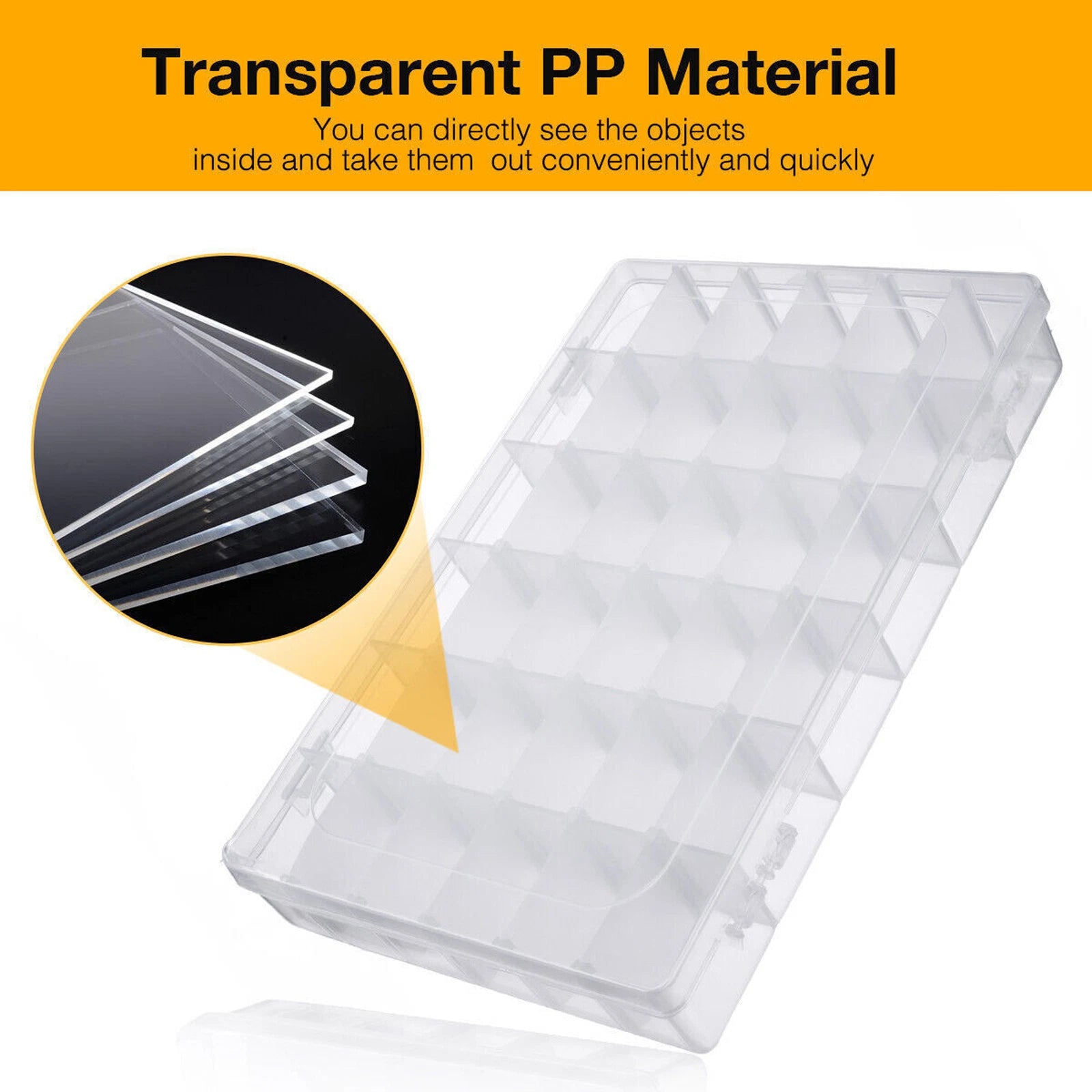 36 Grids 4 Pack Clear Plastic Organizer Box Craft Storage Compartment Container | eBay