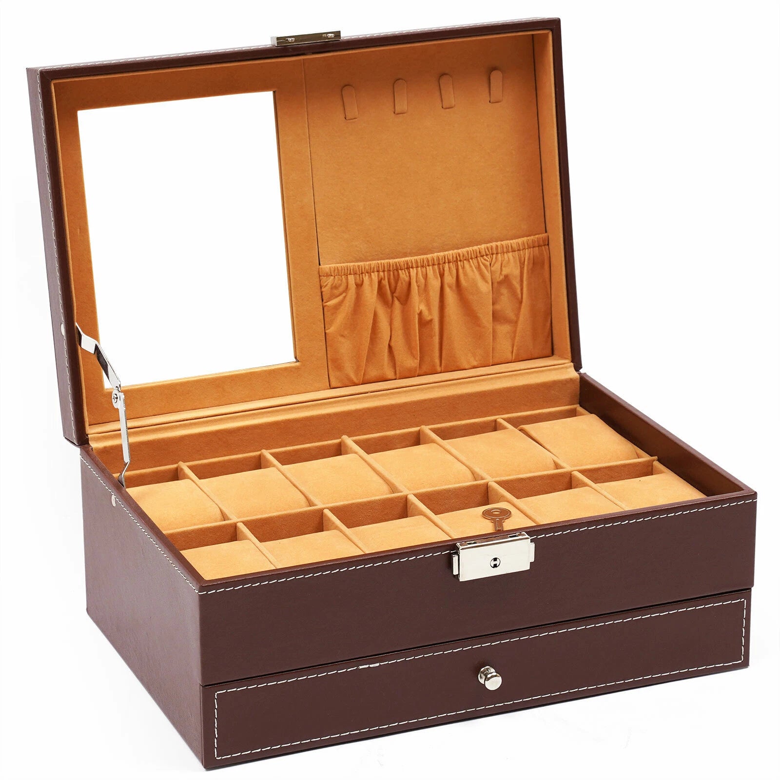 Watch Box Case Organizer 12 Slot Watches Holder Jewelry Storage Display Box Gift | eBay