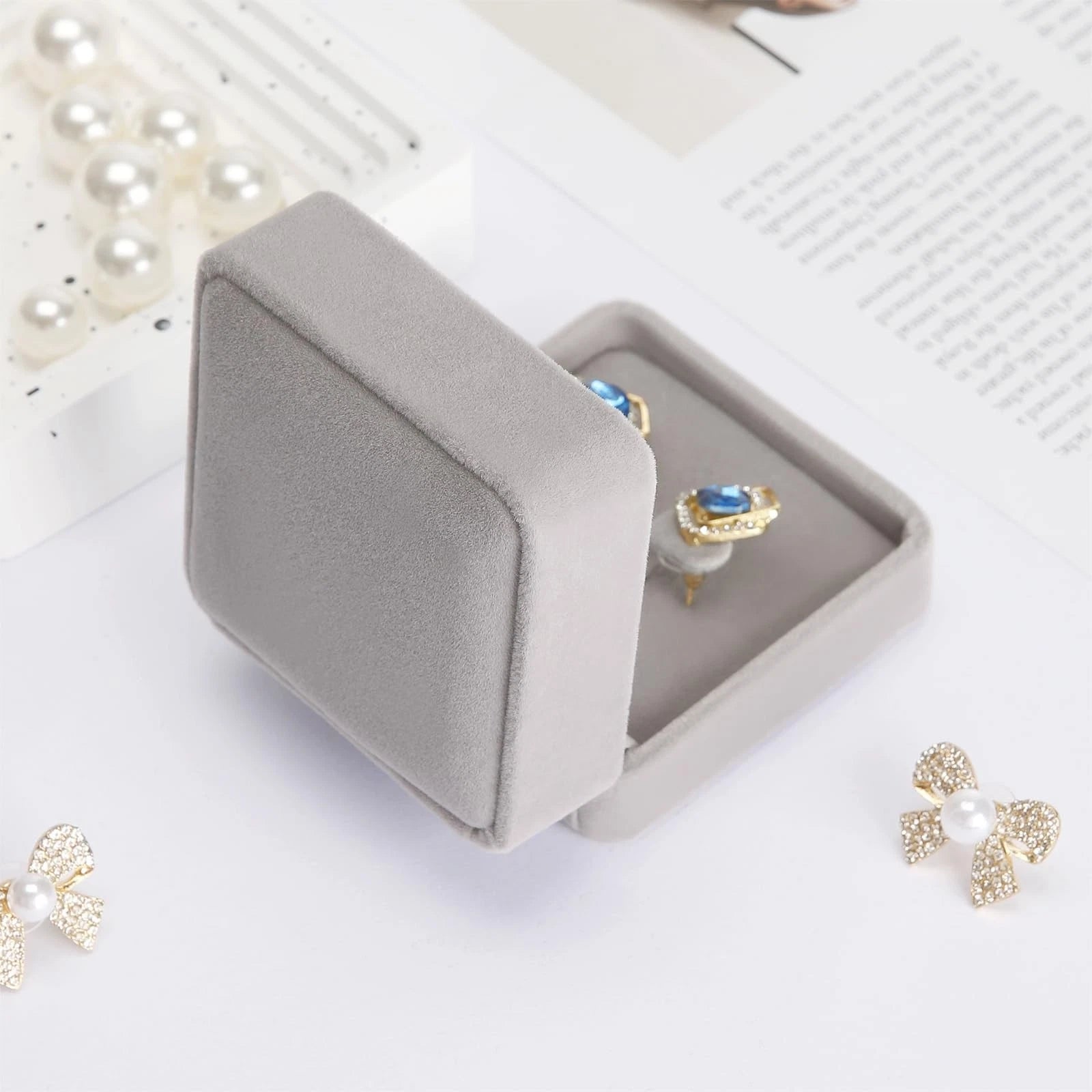 6 Pieces Classic Velvet Jewelry Earring Gift Box for Stud Earring Necklace | eBay
